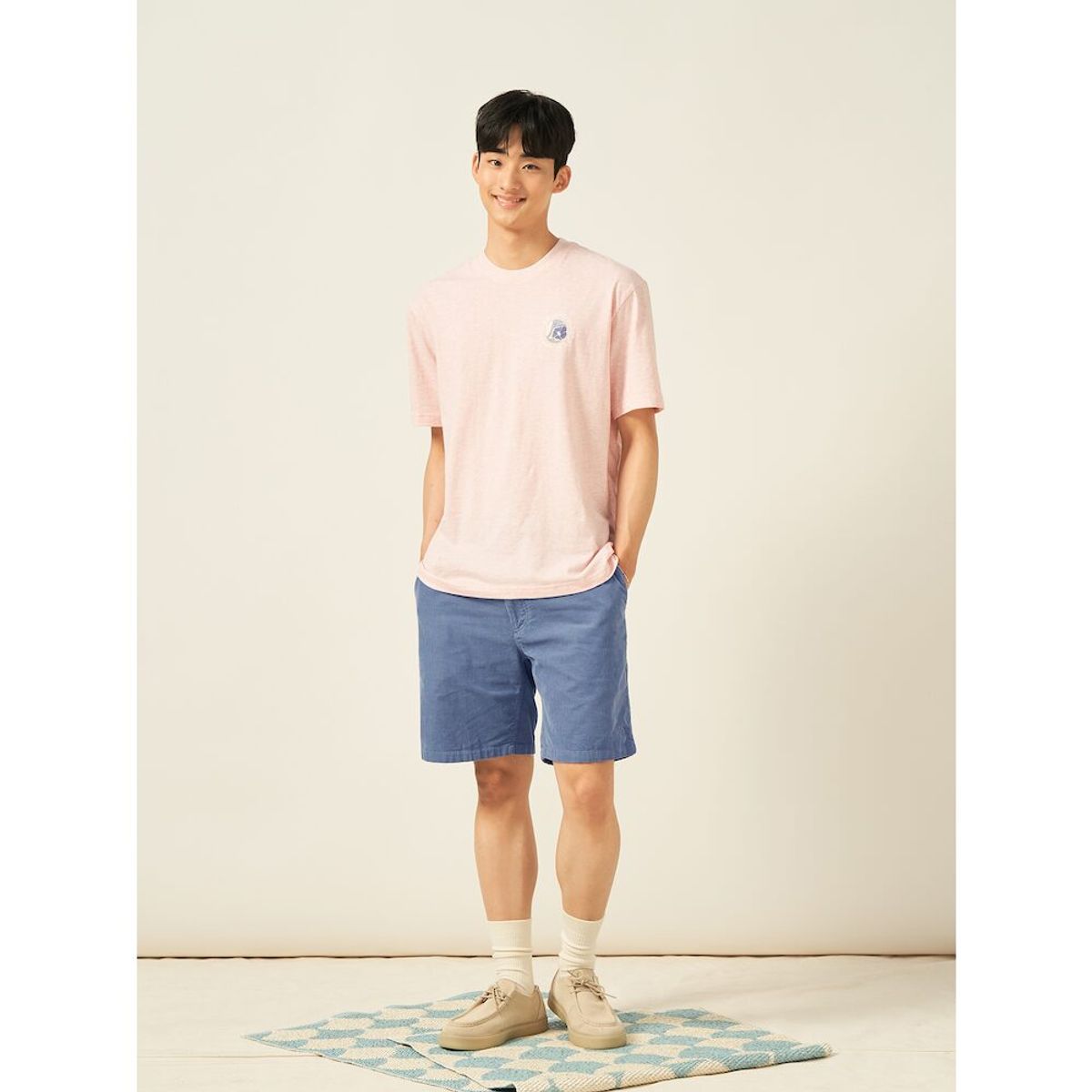 빈폴 멘(BEANPOLE MEN) 트로피칼 그래픽 반소매 티셔츠  핑크