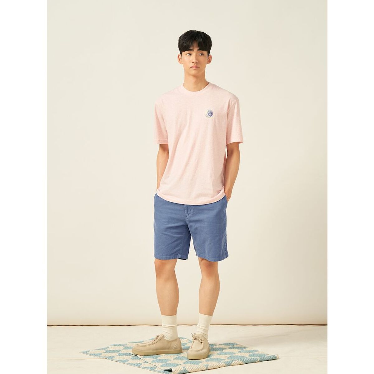 빈폴 멘(BEANPOLE MEN) 트로피칼 그래픽 반소매 티셔츠  핑크