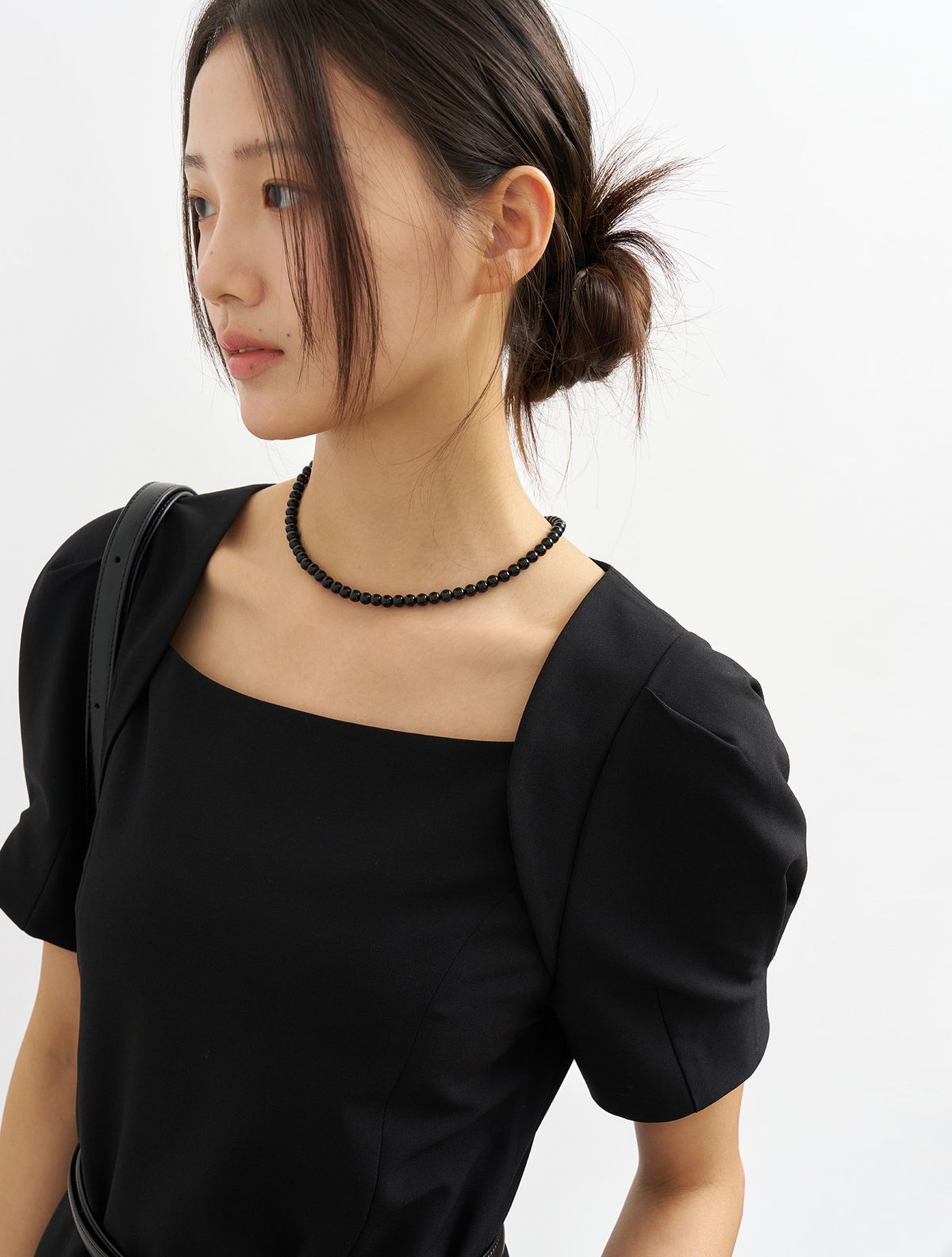 제너럴아이디어(GENERALIDEA) 볼레로 슬리브 롱 원피스 [BLACK] / WBE2L15506
