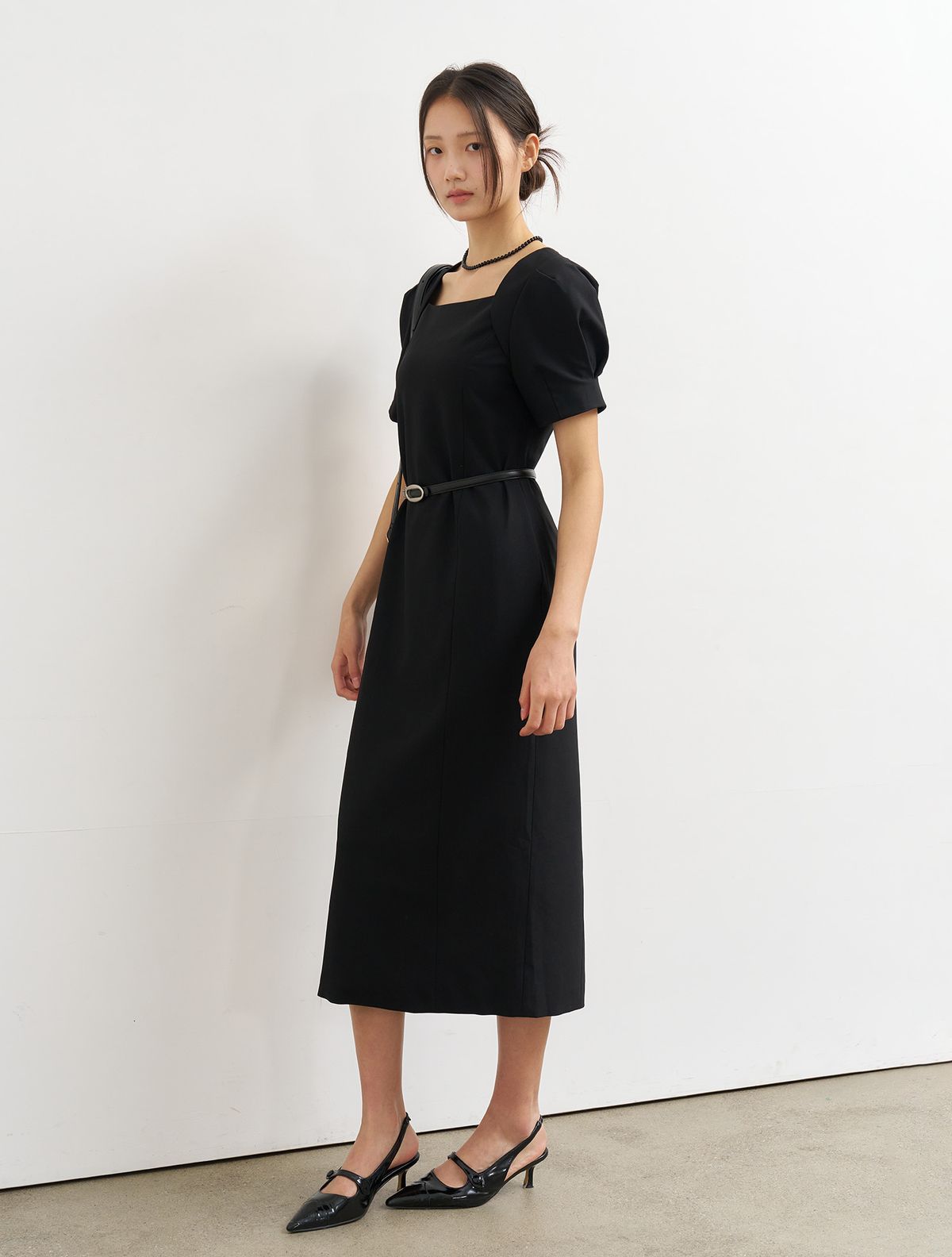 제너럴아이디어(GENERALIDEA) 볼레로 슬리브 롱 원피스 [BLACK] / WBE2L15506