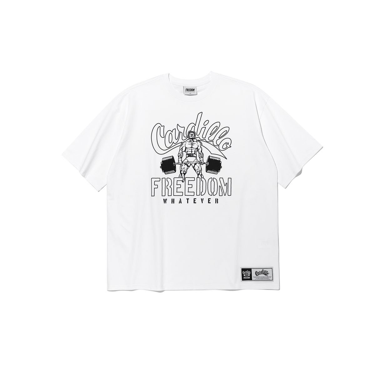 프리덤(FREEDOM) 카딜로 리프트업 그래픽 티셔츠 (화이트)