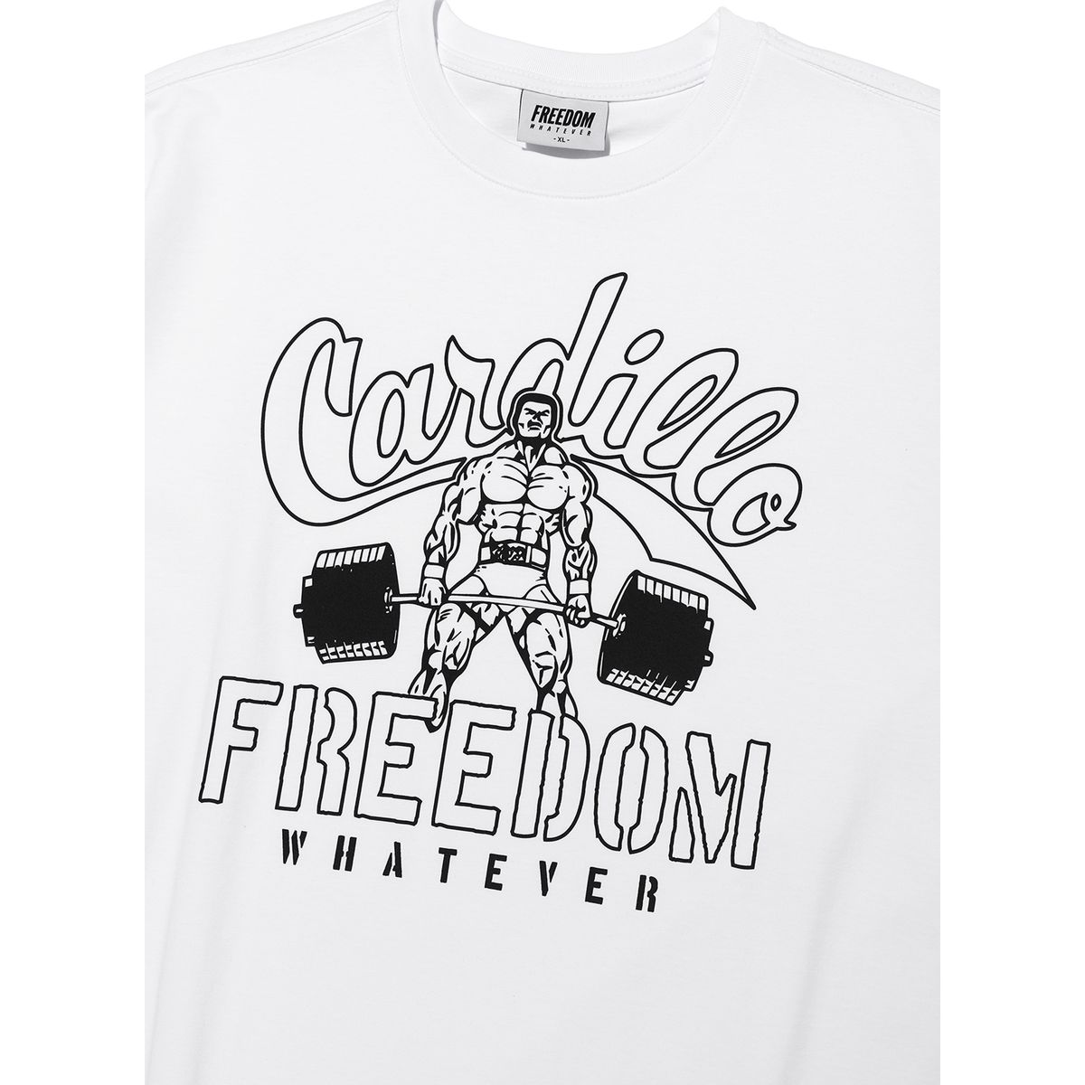프리덤(FREEDOM) 카딜로 리프트업 그래픽 티셔츠 (화이트)