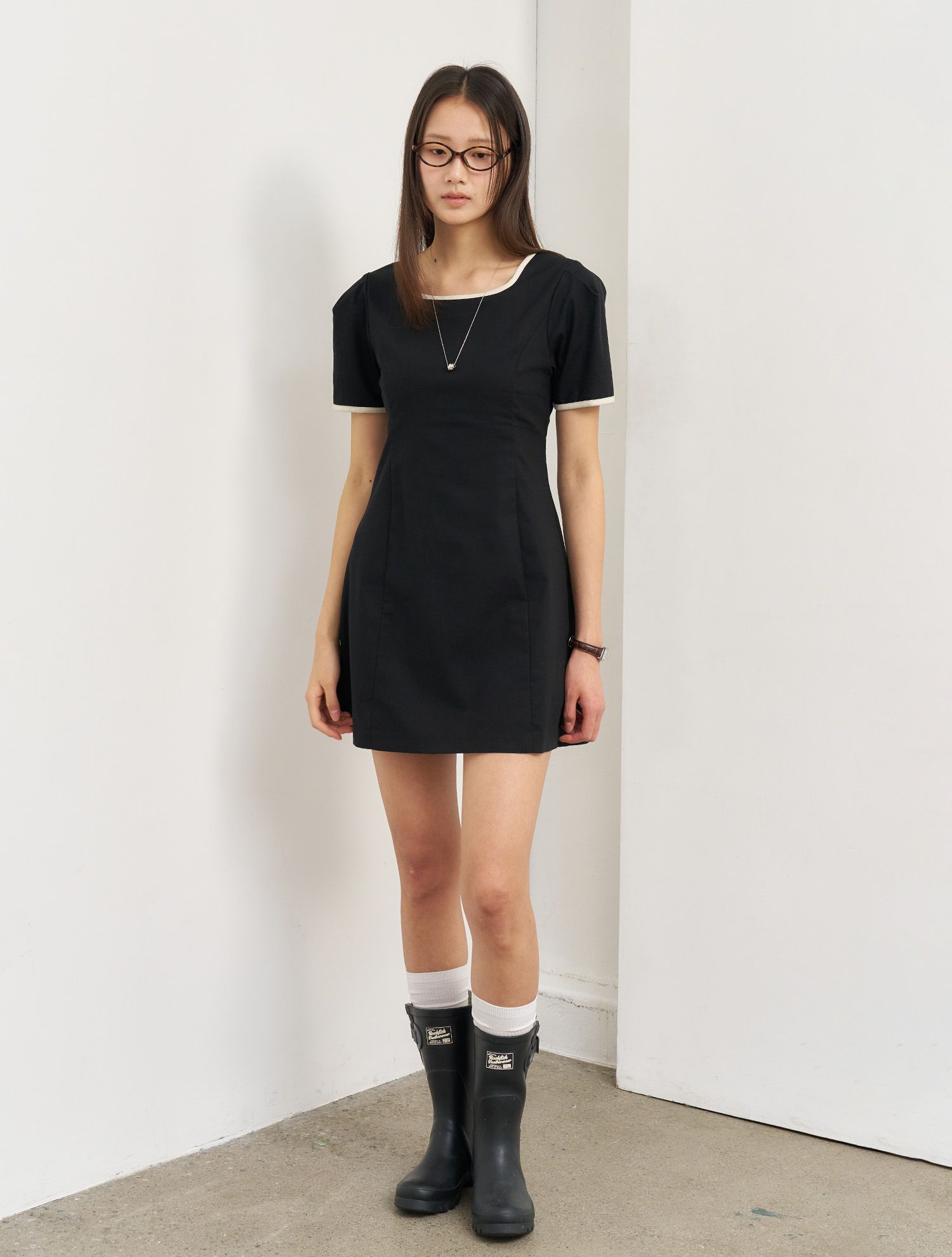 ● GENERALIDEA ● Linen Blend Puff Mini Dress MUSINSA | GENERAL IDEA Linen Blend Puff Mini Dress [BLACK