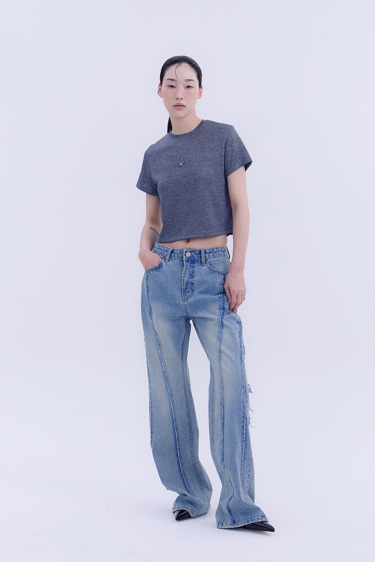 노 엑스트라 터치(NO EXTRA TOUCH) Cutting Bootscut jeans / 25SPPT002BL