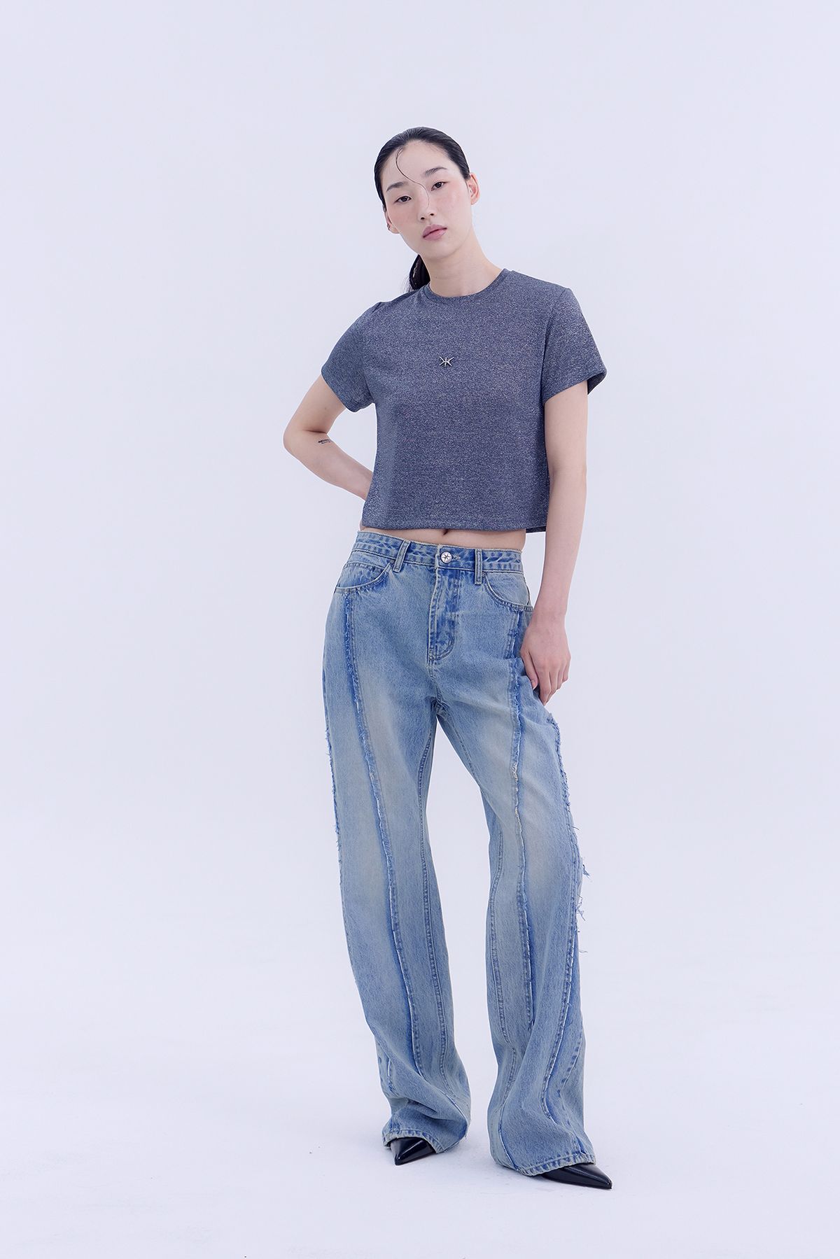 노 엑스트라 터치(NO EXTRA TOUCH) Cutting Bootscut jeans / 25SPPT002BL