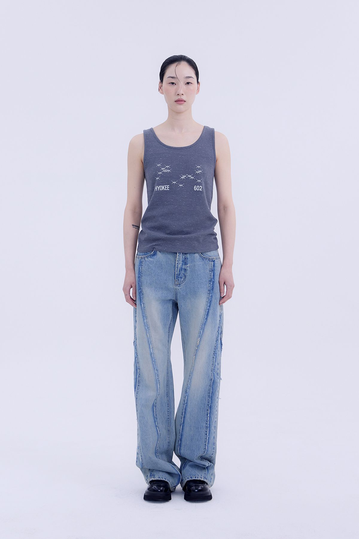 노 엑스트라 터치(NO EXTRA TOUCH) Cutting Bootscut jeans / 25SPPT002BL