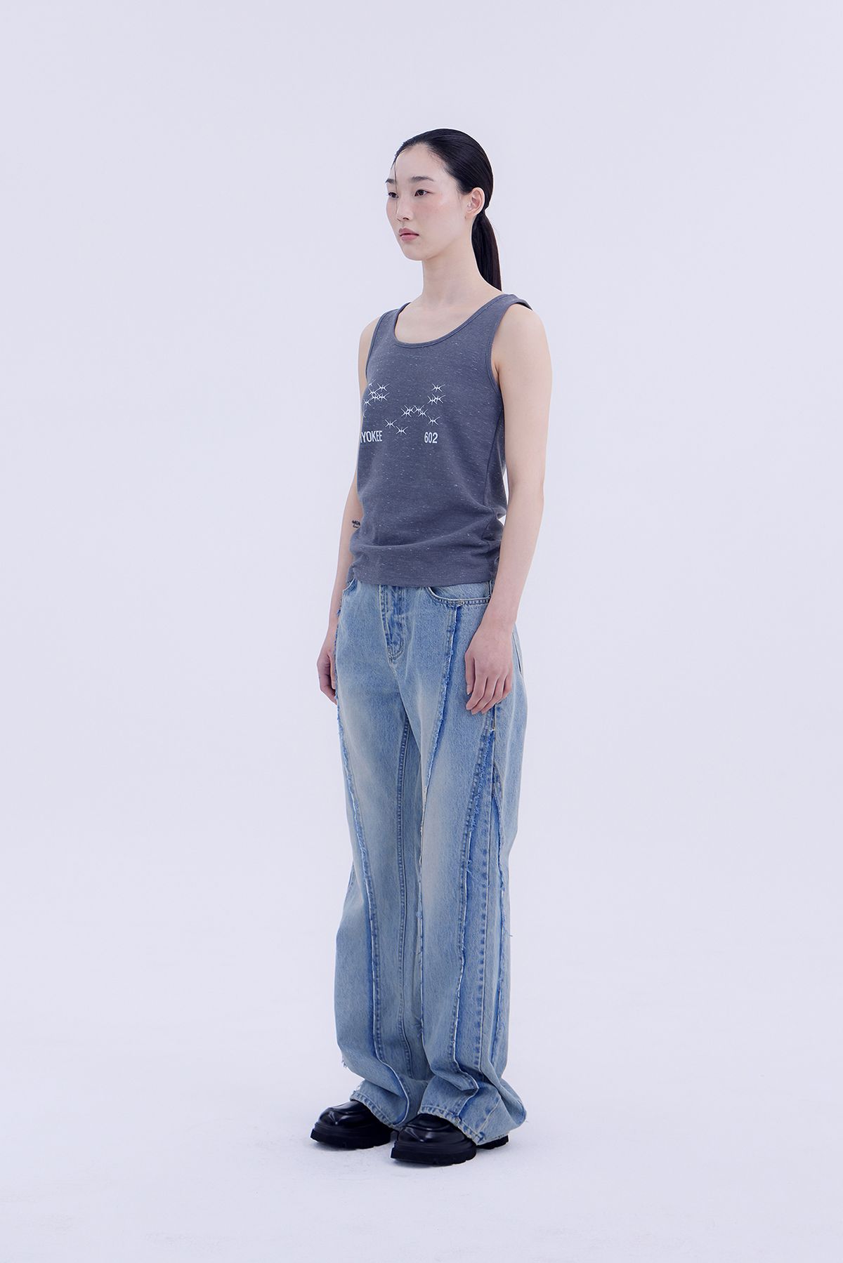 노 엑스트라 터치(NO EXTRA TOUCH) Cutting Bootscut jeans / 25SPPT002BL
