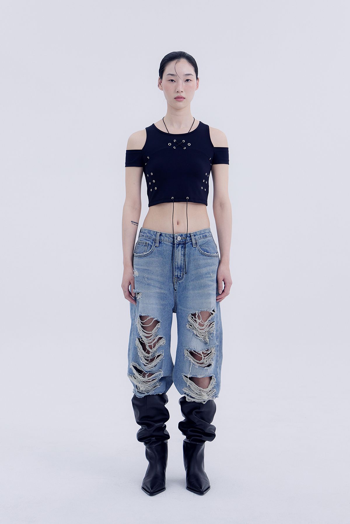 노 엑스트라 터치(NO EXTRA TOUCH) Damage Denim / 25SPPT001BL