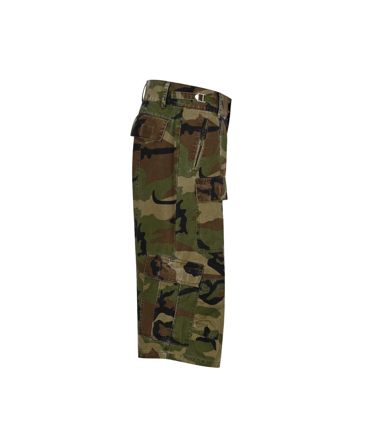 올아이즈다운(ALL EYES DOWN) FLARE CARGO BERMUDA PANTS (CAMO)