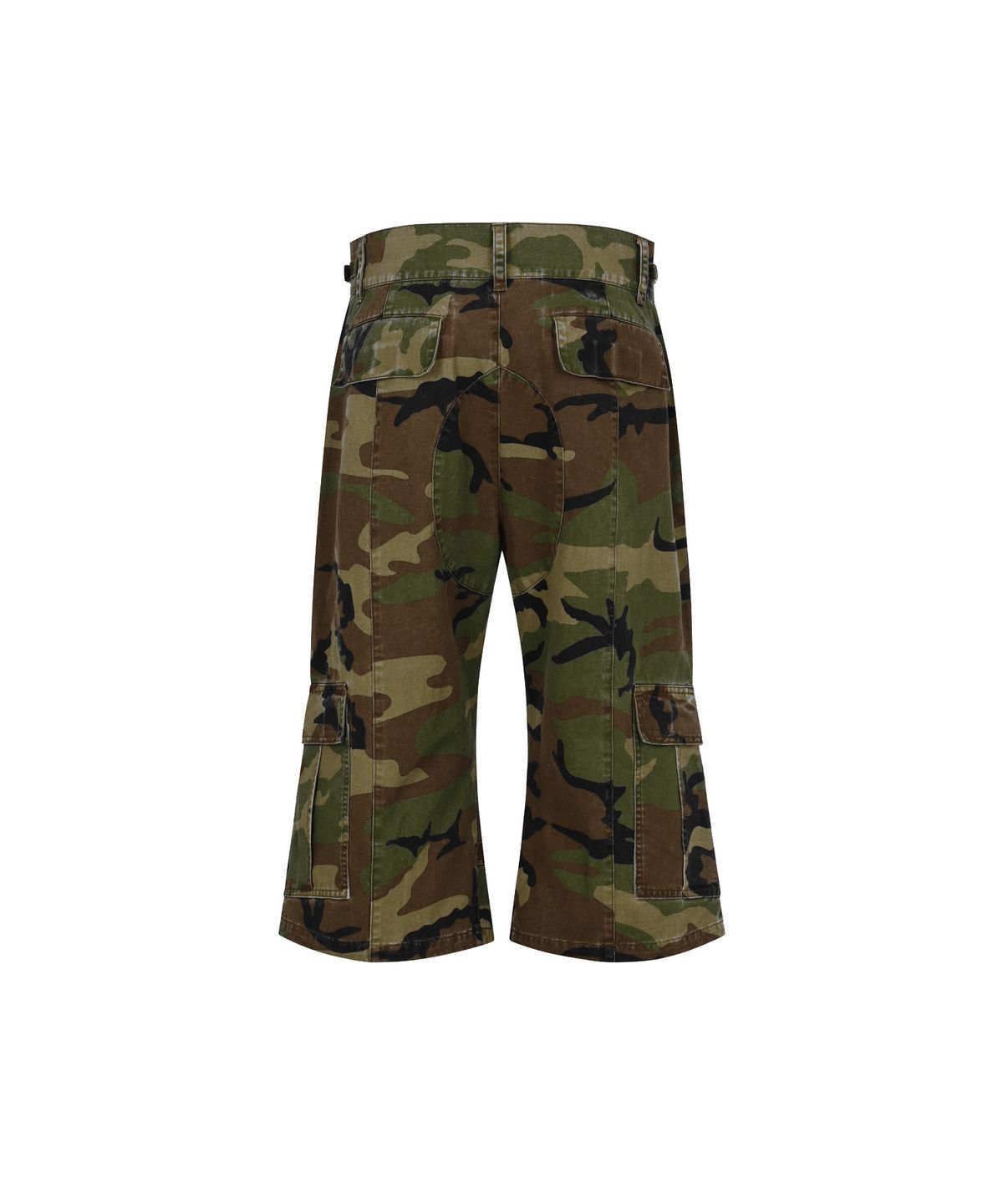 올아이즈다운(ALL EYES DOWN) FLARE CARGO BERMUDA PANTS (CAMO)