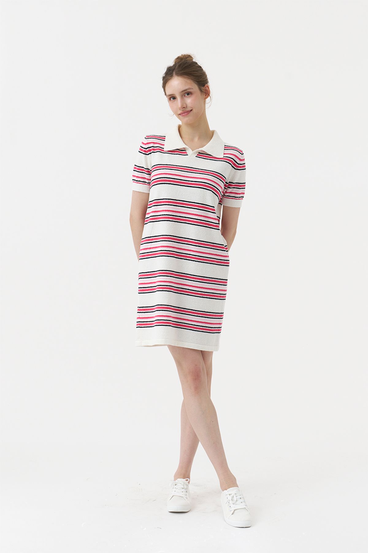 아코디코(ACODICO) Marine Stripe Knit Dress