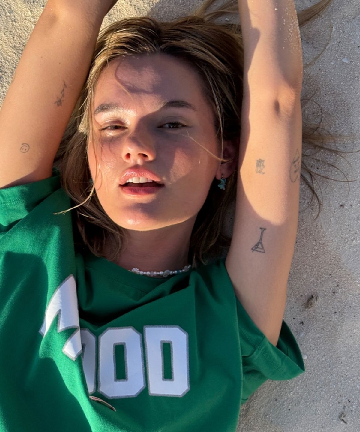 무드베러(MOODBETTER) MOOD STITCH LOGO BASIC FIT T SHIRTS GREEN