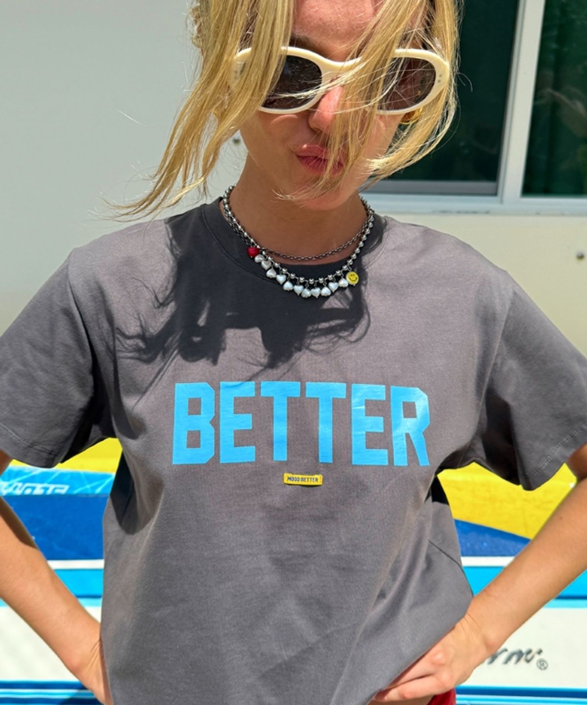 무드베러(MOODBETTER) BETTER LOGO BASIC FIT T SHIRTS CHARCOAL
