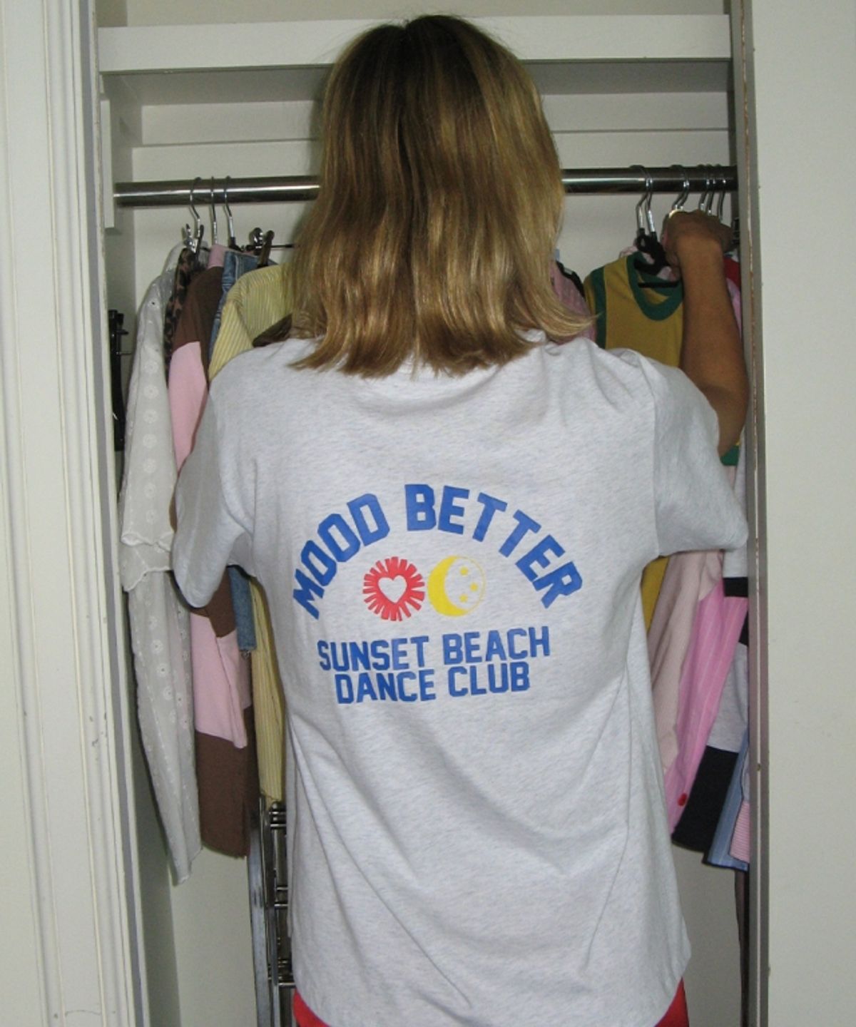 무드베러(MOODBETTER) SUNSET BEACH BASIC FIT T SHIRTS WHITE MELANGE