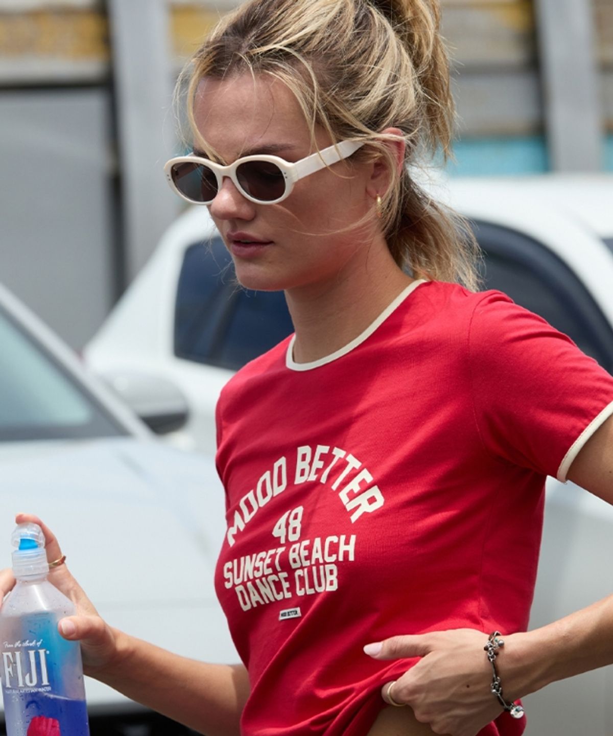 무드베러(MOODBETTER) SUNSET BEACH VINTAGE LINGER T SHIRTS RED