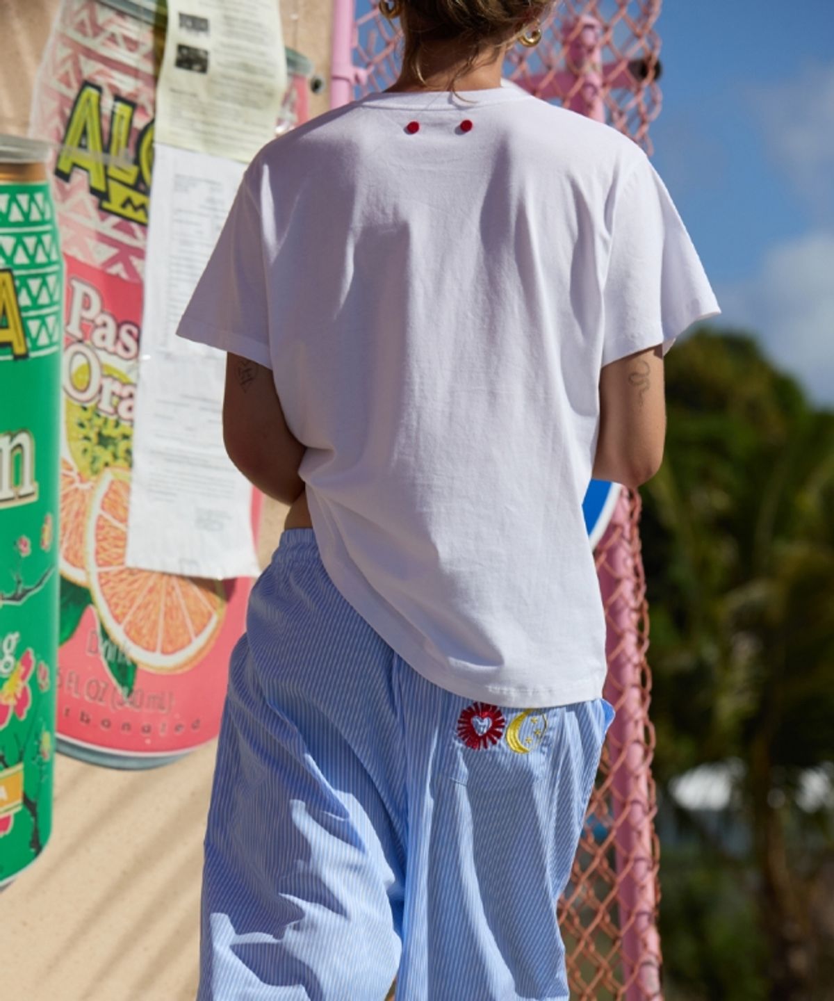 무드베러(MOODBETTER) STRIPE RELAX PANTS BLUE