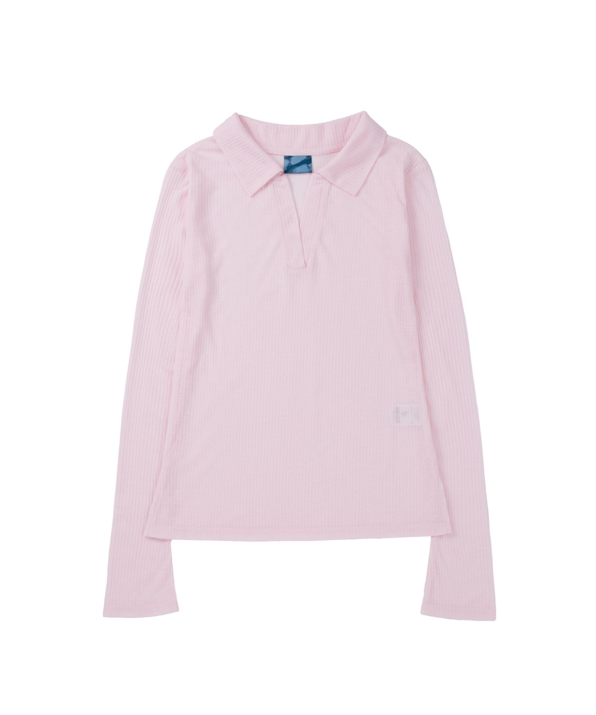 레더리(LEATHERY) 소프트 리브드 카라 탑 [PINK]