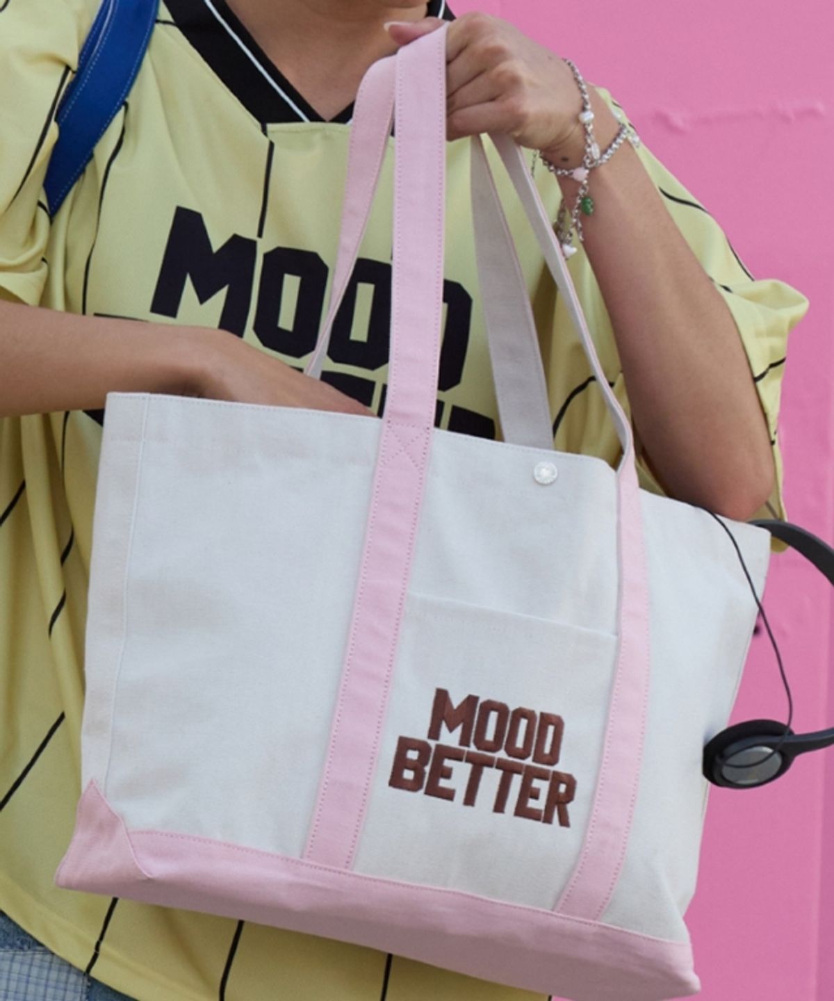 무드베러(MOODBETTER) CLASSIC CANVAS TOTE BAG IVORY PINK