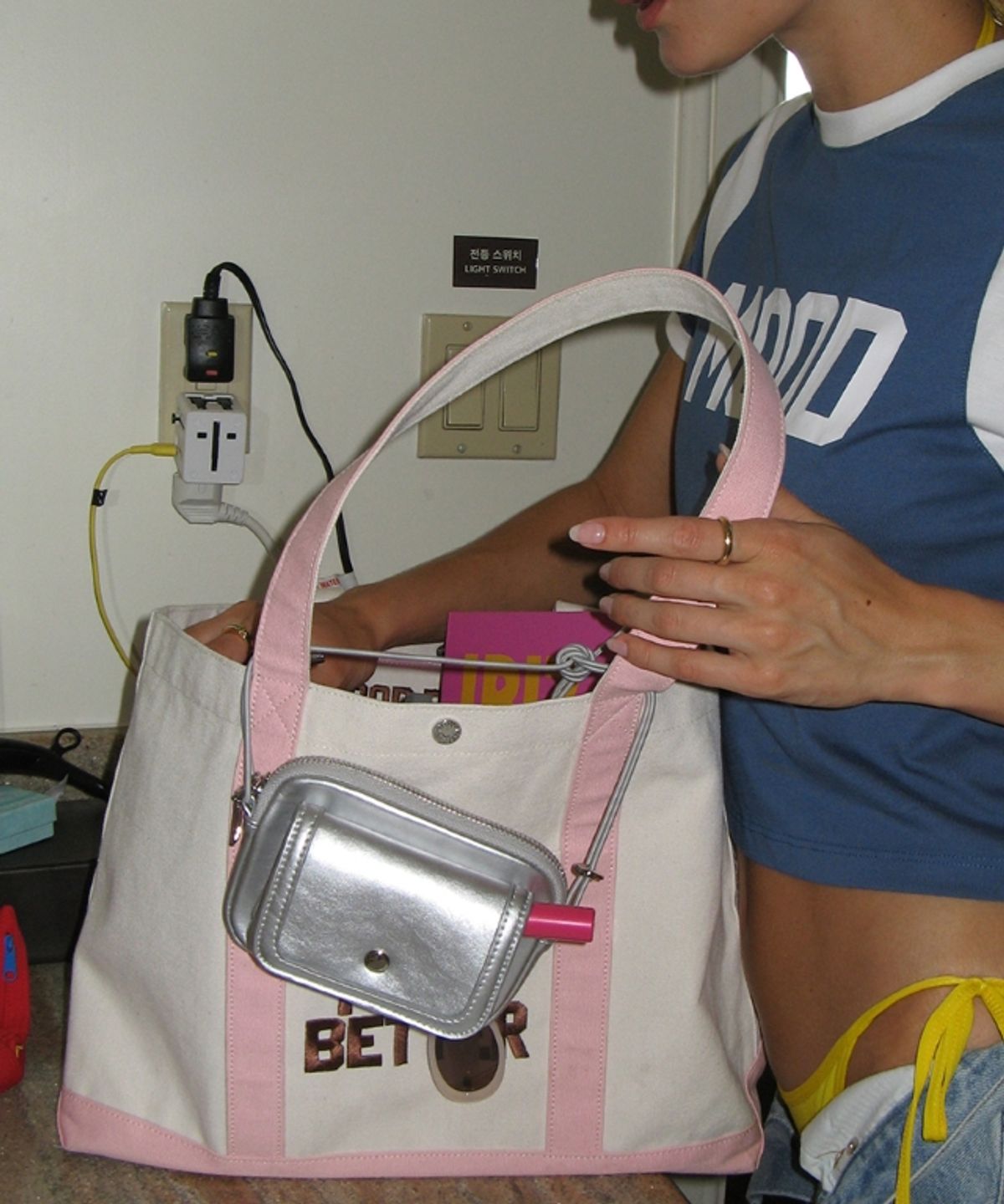 무드베러(MOODBETTER) CLASSIC CANVAS TOTE BAG IVORY PINK
