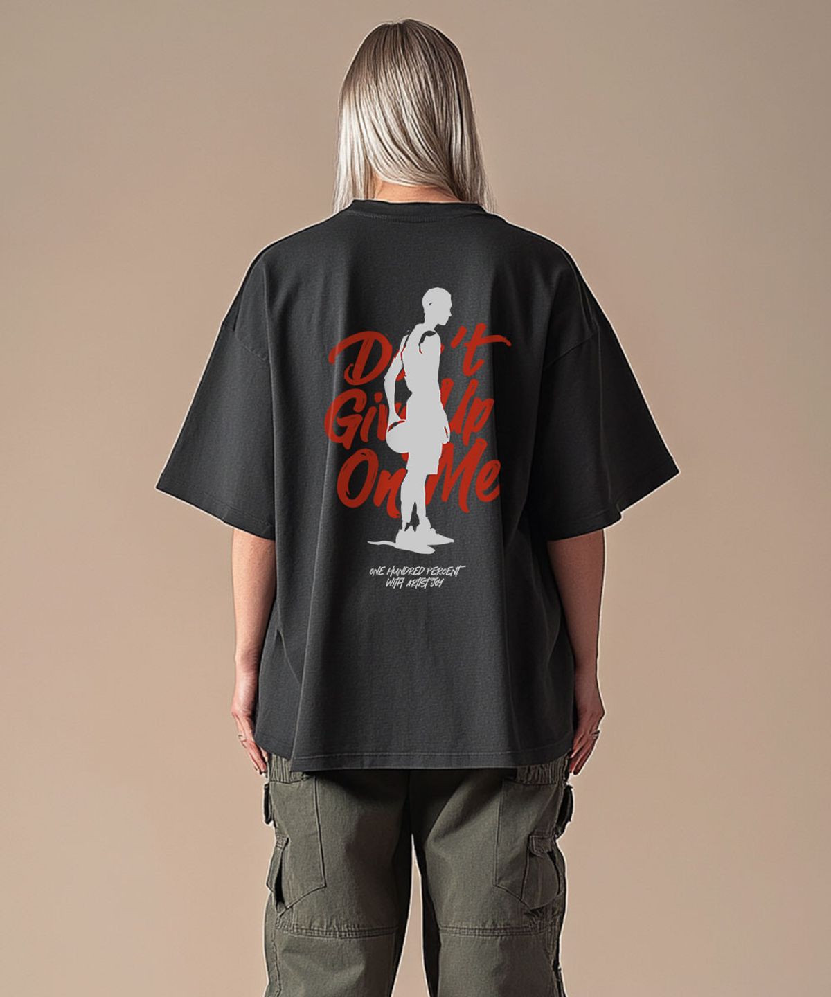 원헌드레드퍼센트(OHP) OHPxJOY b포기란없다 오버핏 반팔티 (4XL)