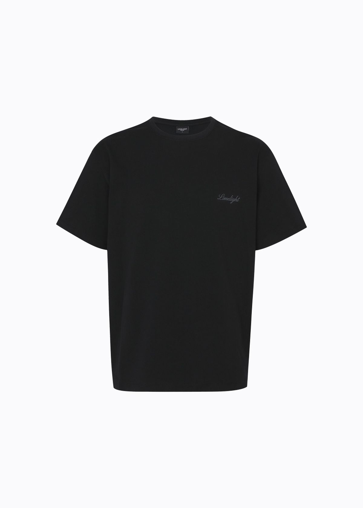 라임라잇 어패럴(LIMELIGHT APPAREL) 어패럴 스크립트 로고 티셔츠 (블랙/그레이)