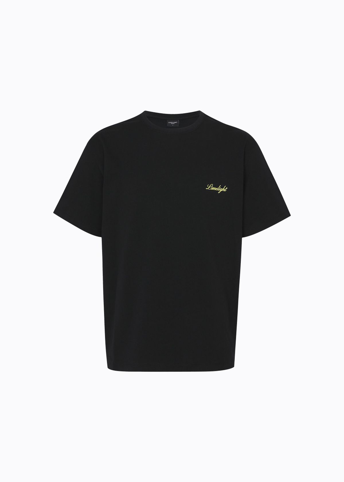 라임라잇 어패럴(LIMELIGHT APPAREL) 어패럴 스크립트 로고 티셔츠 (블랙/라임라잇)