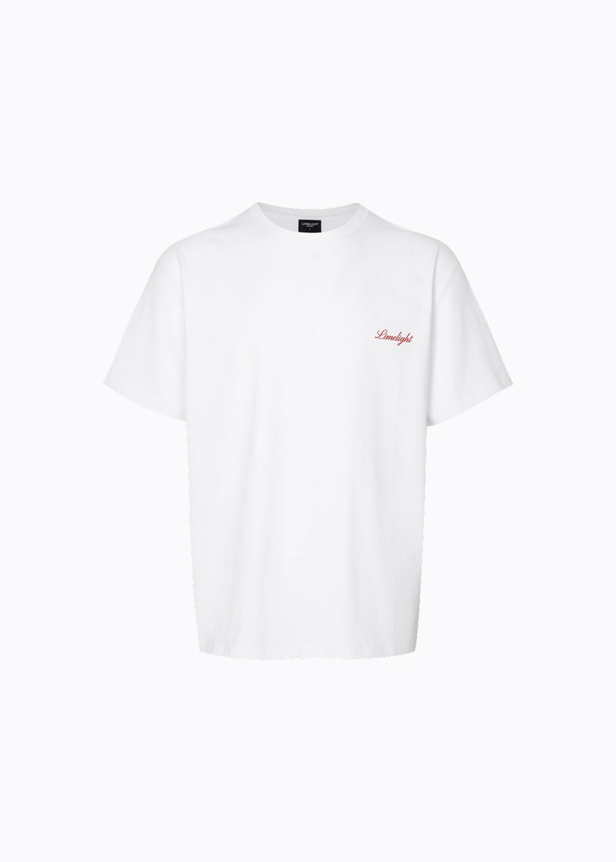 라임라잇 어패럴(LIMELIGHT APPAREL) 어패럴 스크립트 로고 티셔츠 (화이트/레드)