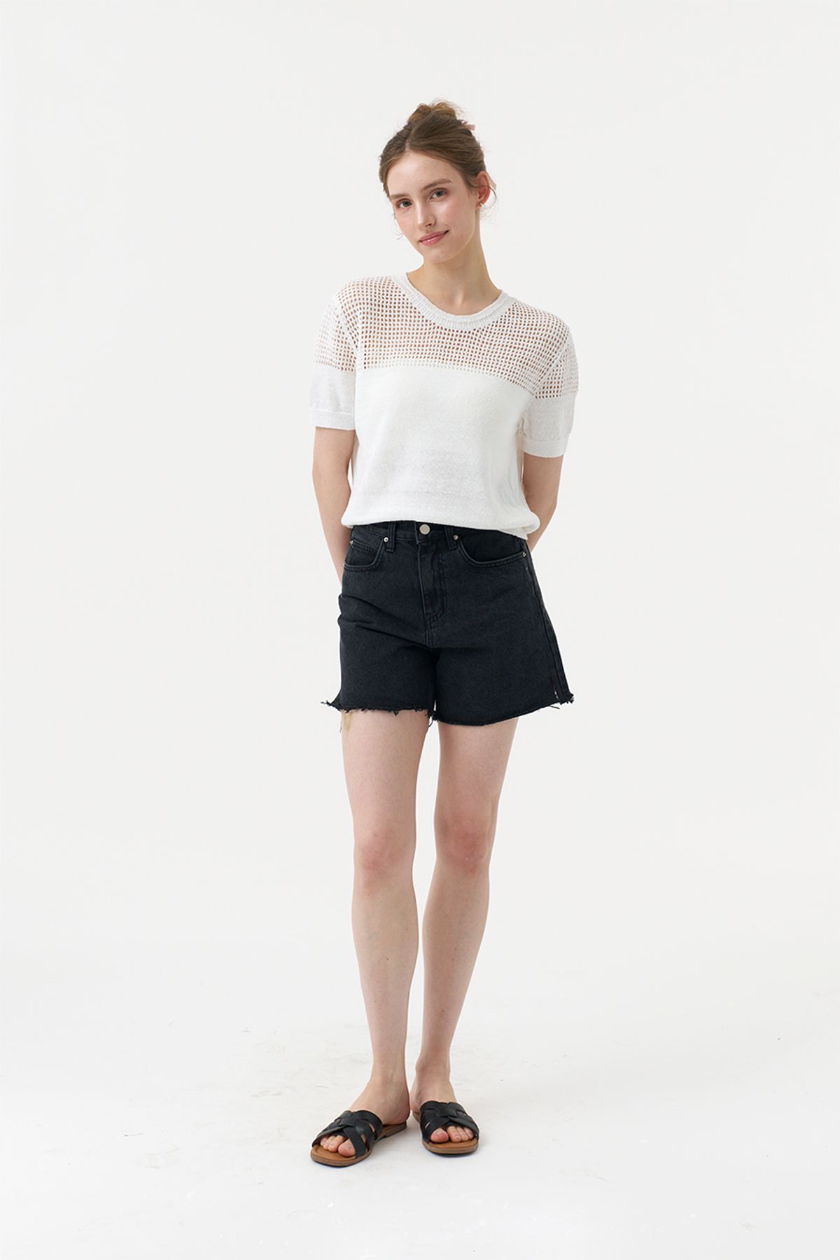 아코디코(ACODICO) Lucent Linen Knit Top
