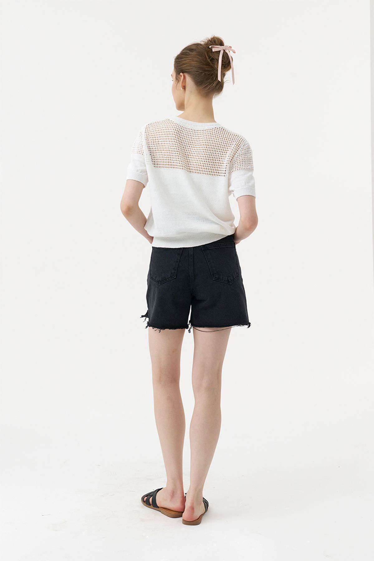 아코디코(ACODICO) Lucent Linen Knit Top
