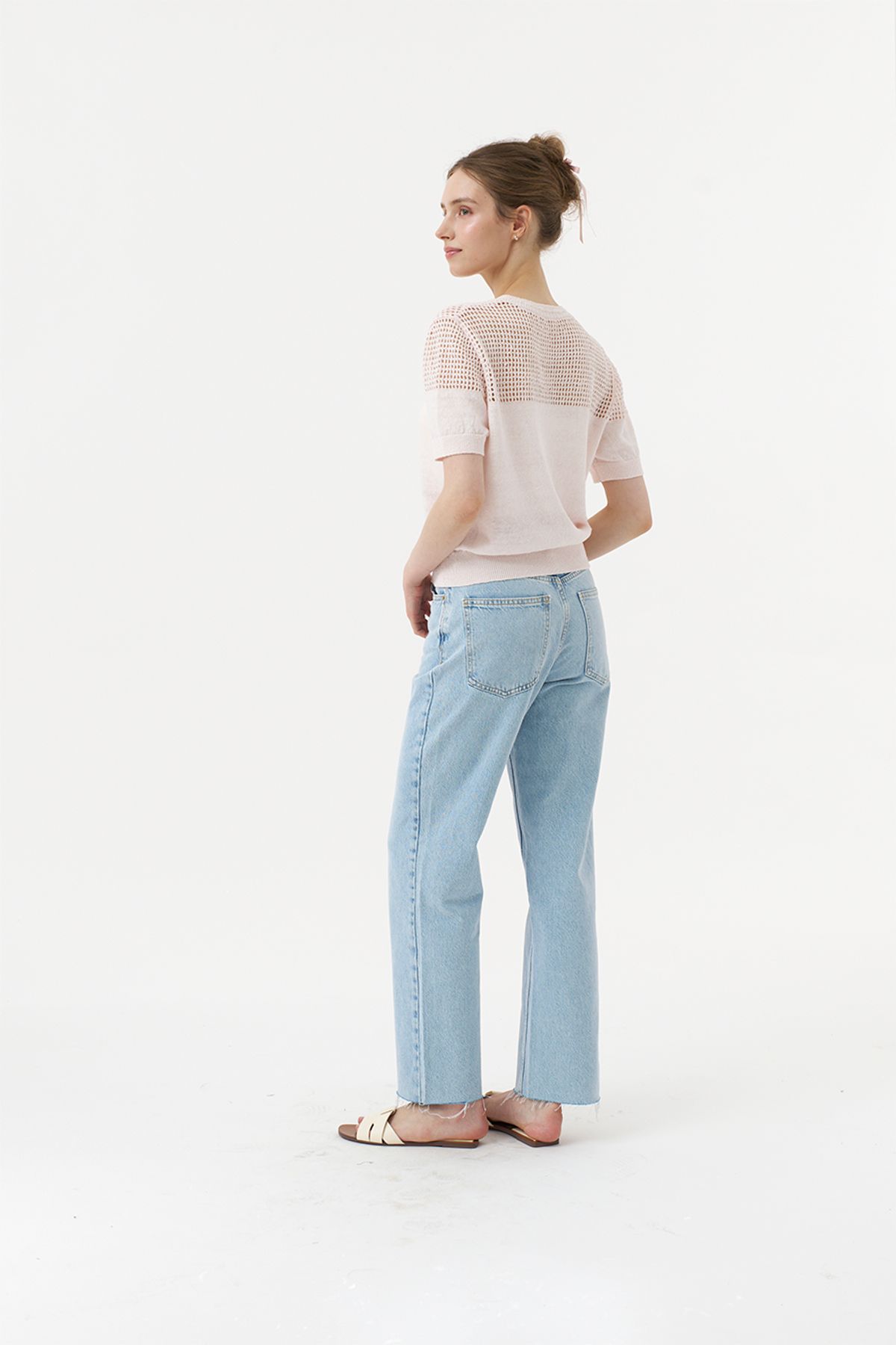 아코디코(ACODICO) Lucent Linen Knit Top