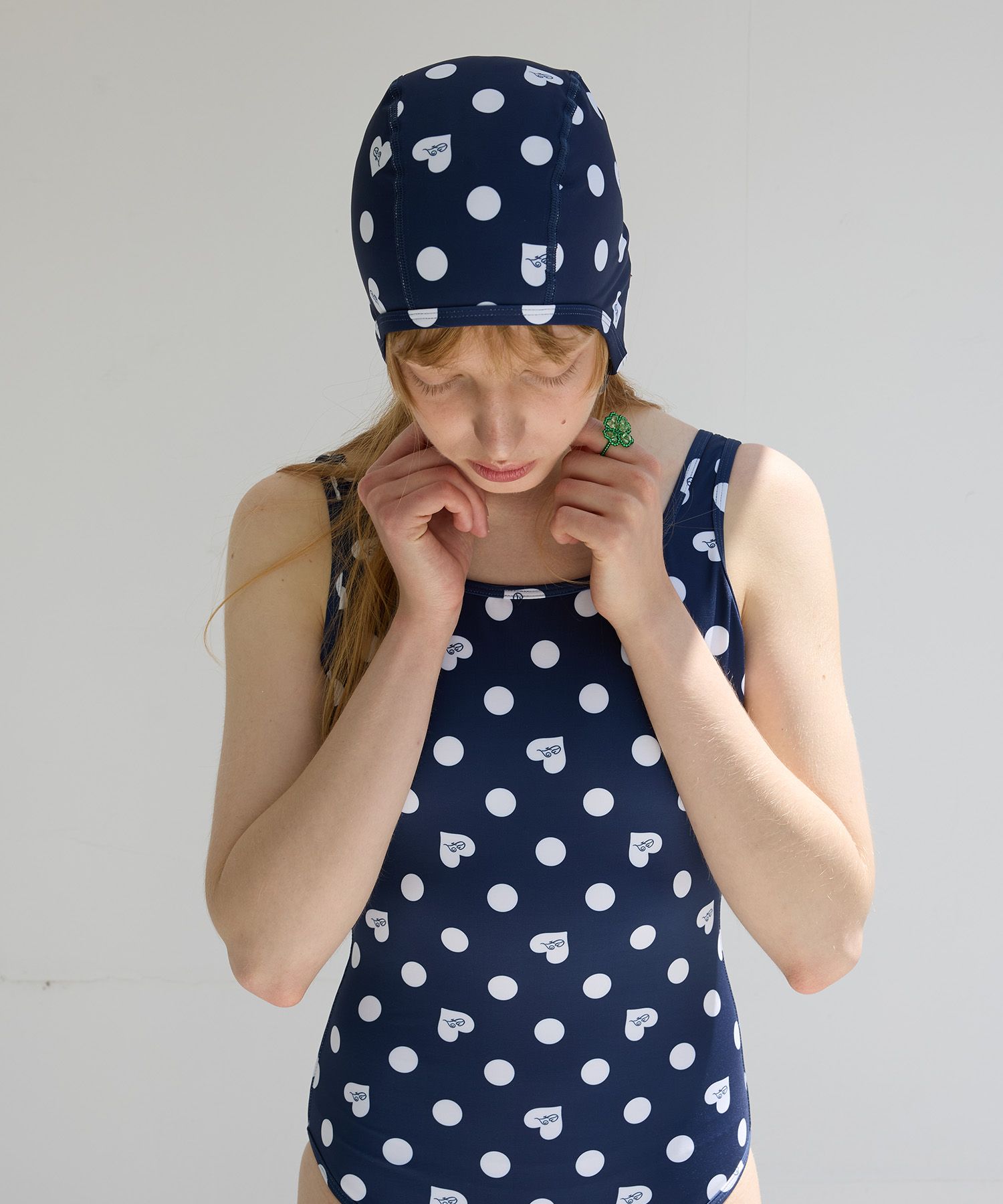 ★FUNFROMFUN★ Dot Heart Swimsuit MUSINSA公式 | FUNFROMFUN Dot Heart Swimsuit, Navy