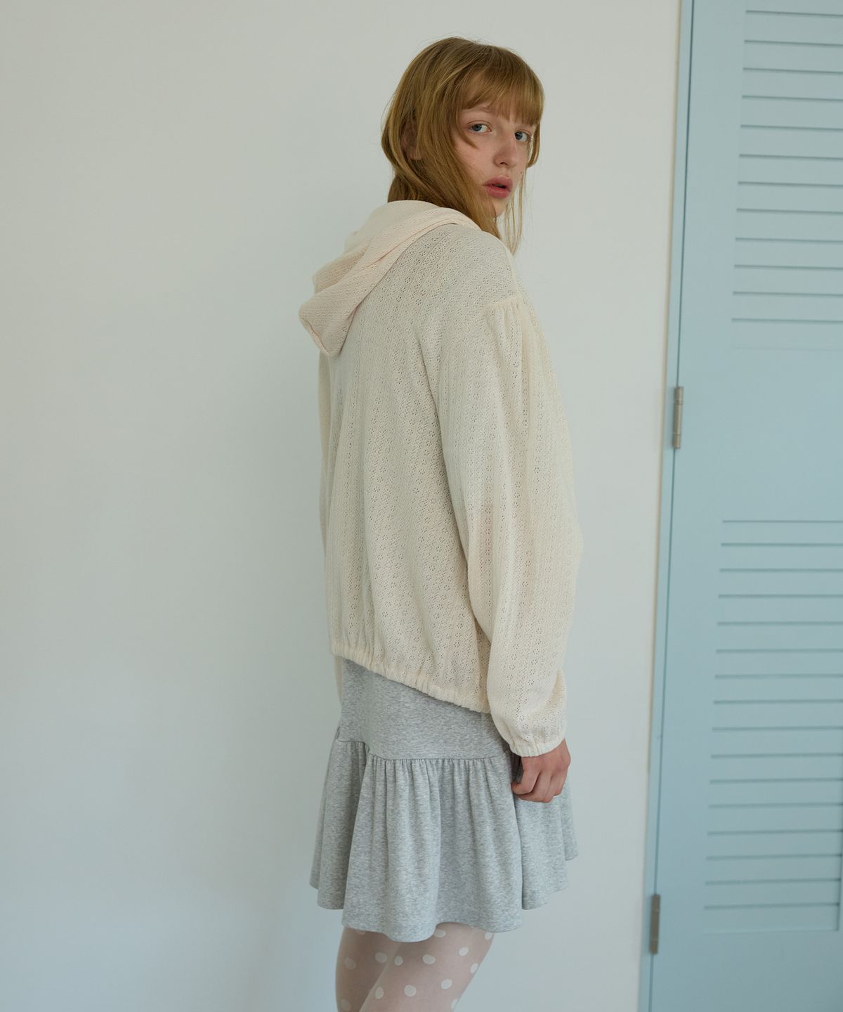펀프롬펀(FUNFROMFUN) Mellow Lace Hoodie, Cream