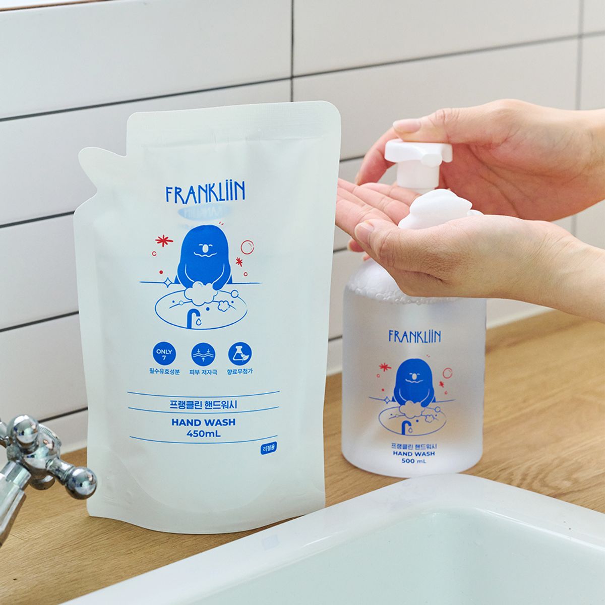 프랭클린(FRANKLIIN) 아기 핸드워시 리필 450ml 거품형