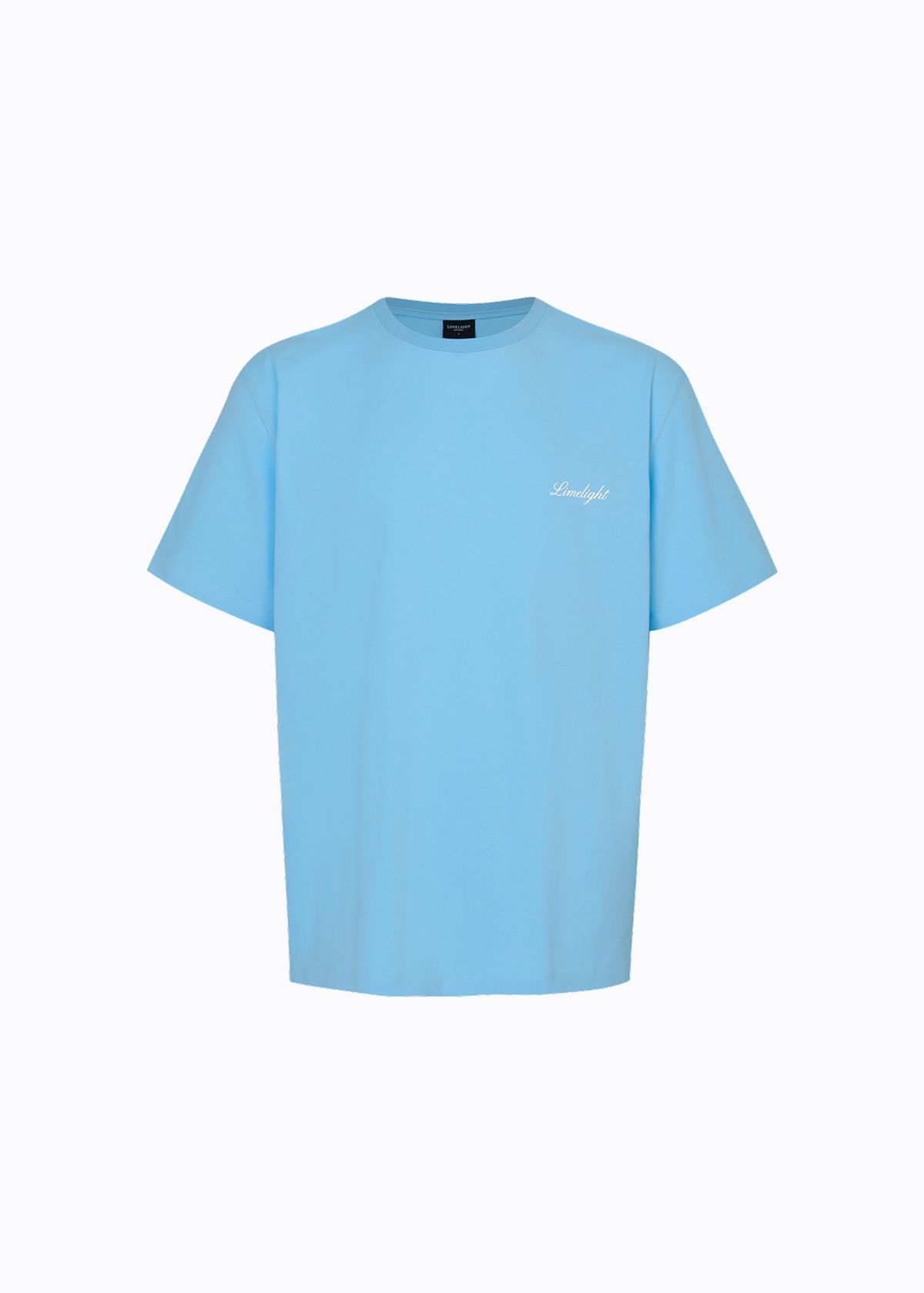 라임라잇 어패럴(LIMELIGHT APPAREL) 어패럴 스크립트 로고 티셔츠 (스카이블루/화이트)