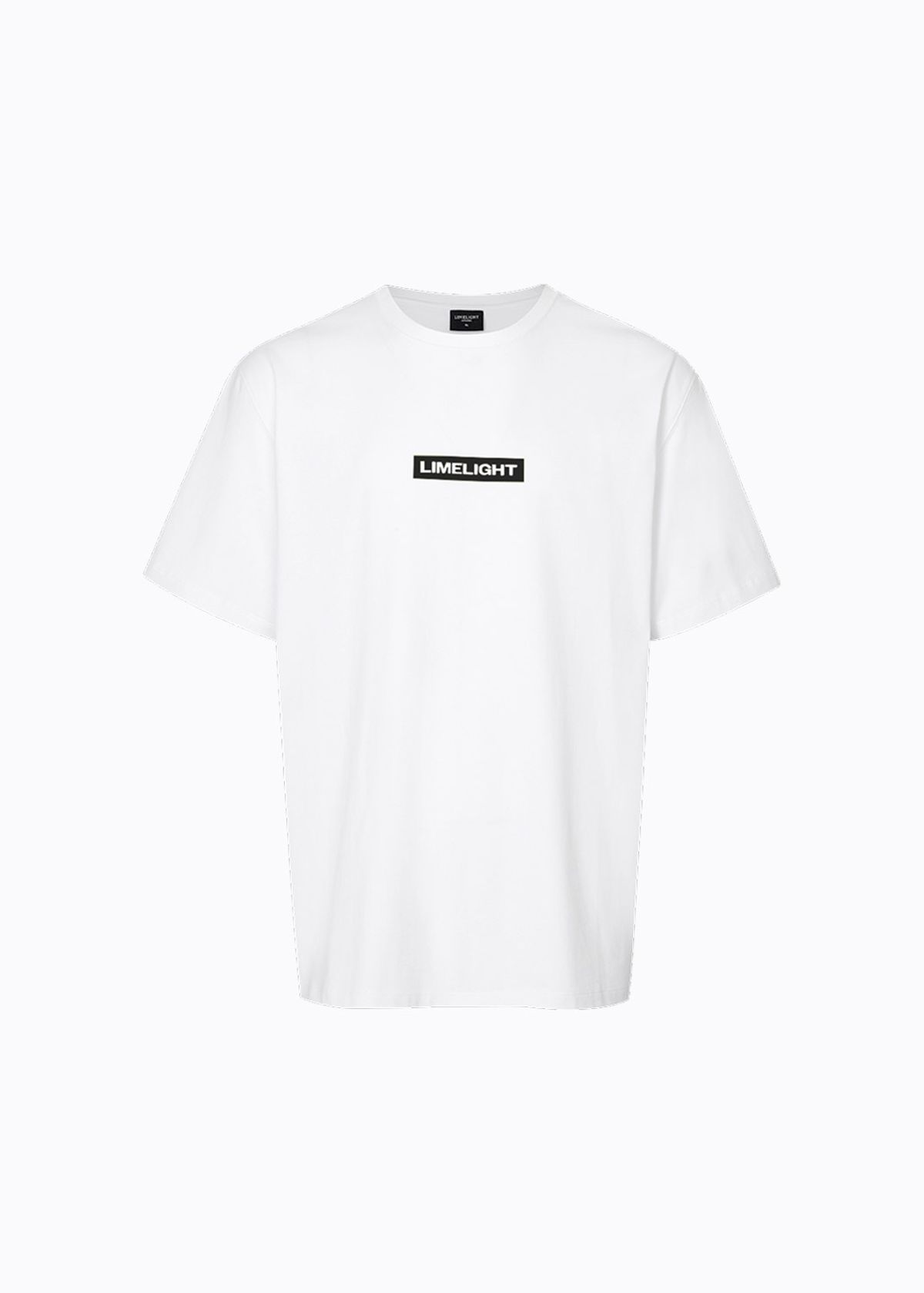 라임라잇 어패럴(LIMELIGHT APPAREL) 어패럴 박스 로고 티셔츠 (화이트/블랙)