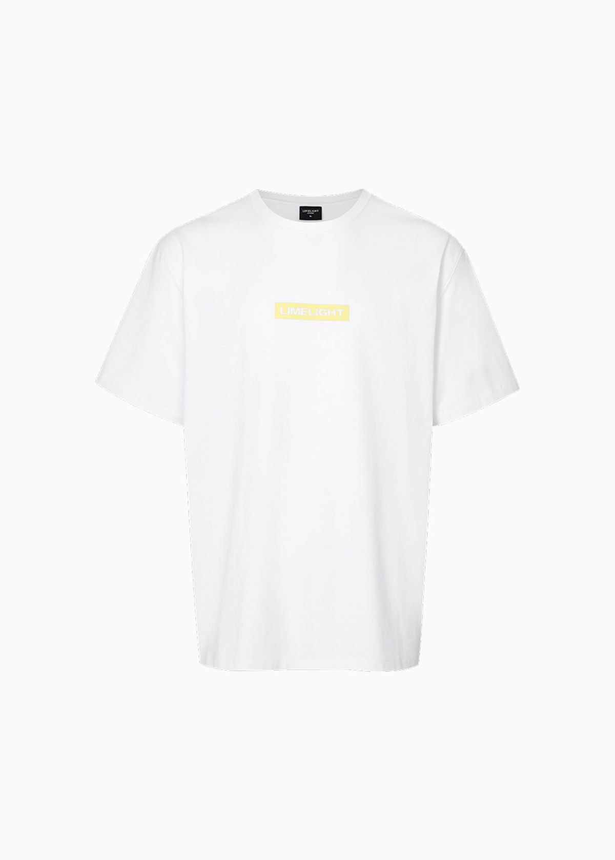 라임라잇 어패럴(LIMELIGHT APPAREL) 어패럴 박스 로고 티셔츠 (화이트/라임라잇)