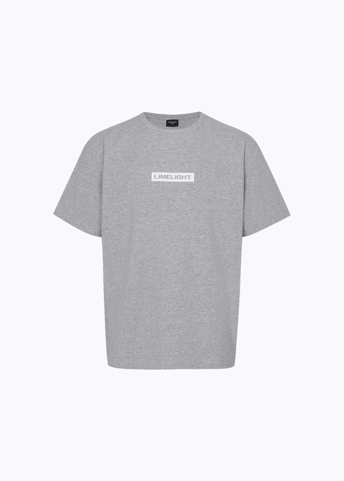 라임라잇 어패럴(LIMELIGHT APPAREL) 어패럴 박스 로고 티셔츠 (그레이 멜란지/화이트)