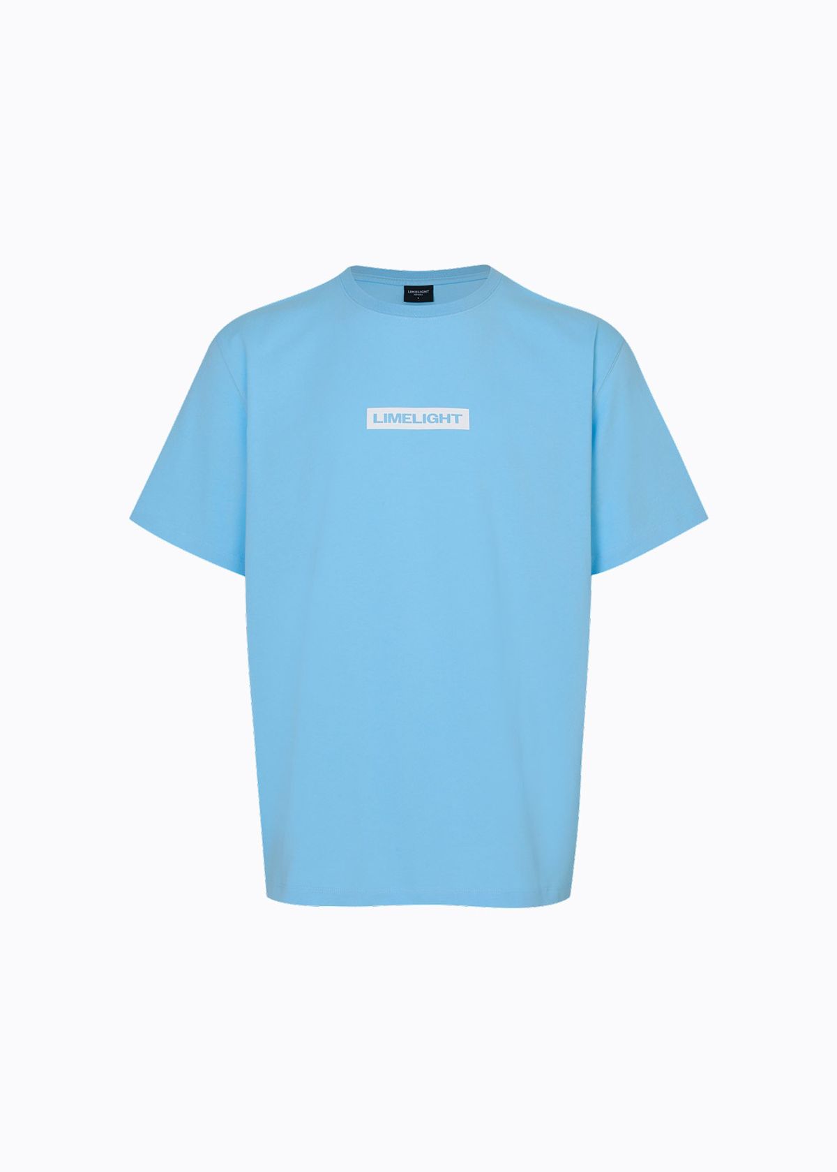 라임라잇 어패럴(LIMELIGHT APPAREL) 어패럴 박스 로고 티셔츠 (스카이 블루/화이트)
