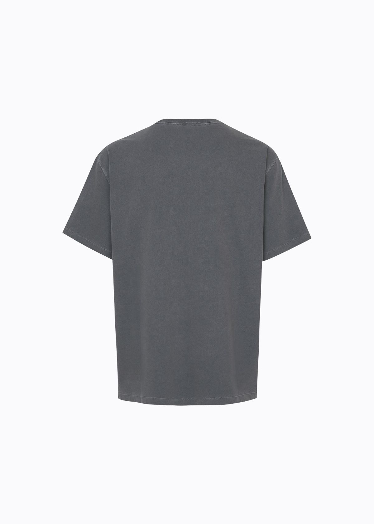 라임라잇 어패럴(LIMELIGHT APPAREL) 어패럴 피그먼트 박스 로고 티셔츠 (차콜/화이트)