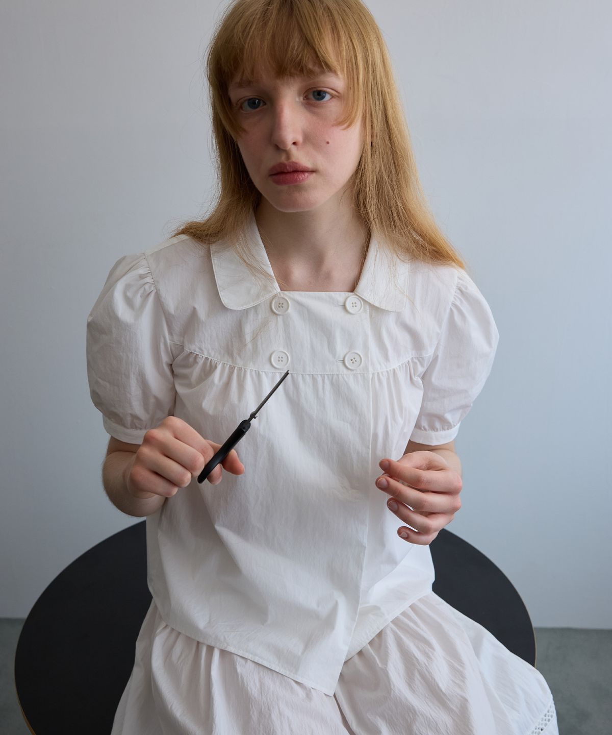 펀프롬펀(FUNFROMFUN) Memoir Blouse, White