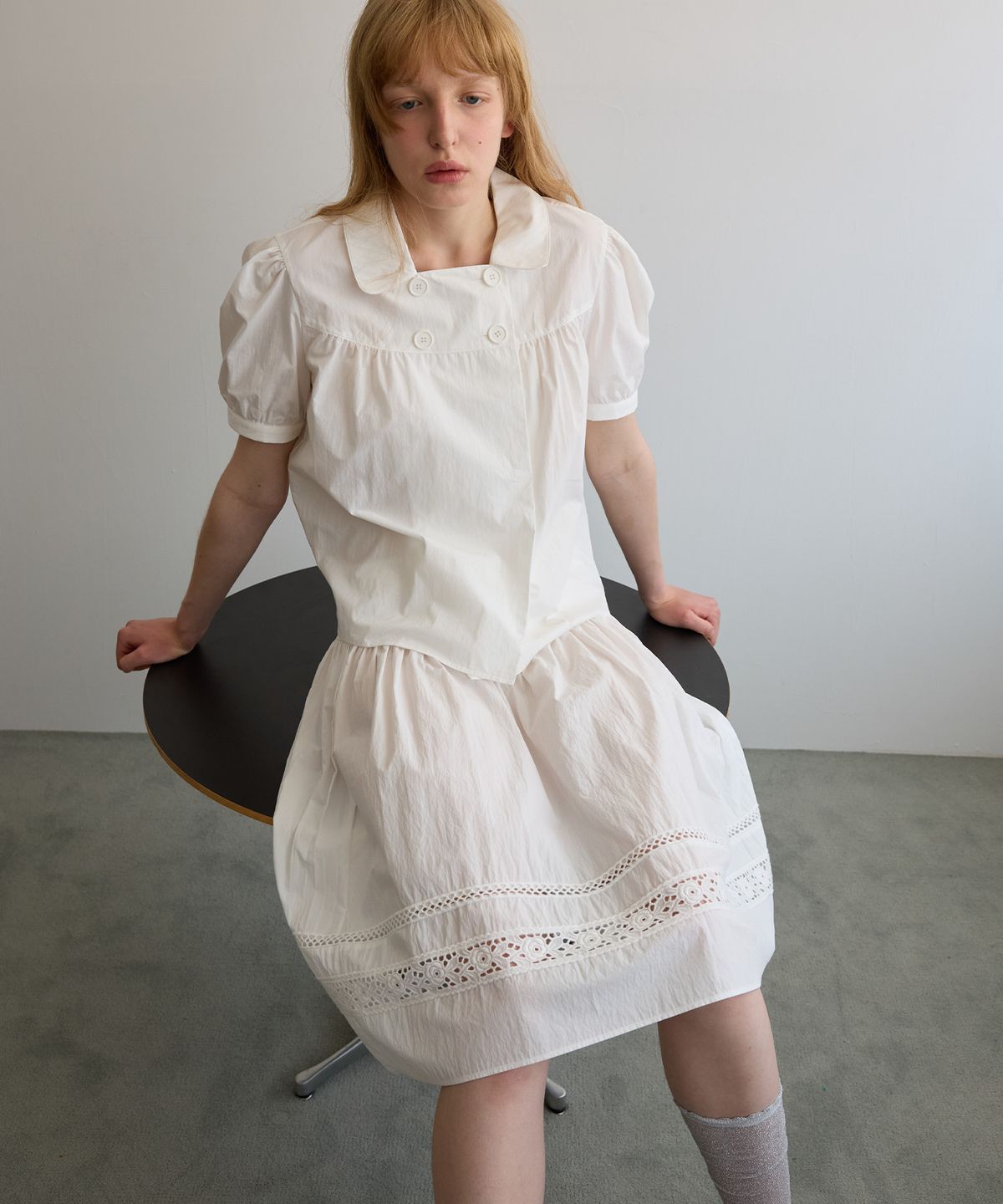 펀프롬펀(FUNFROMFUN) Memoir Blouse, White