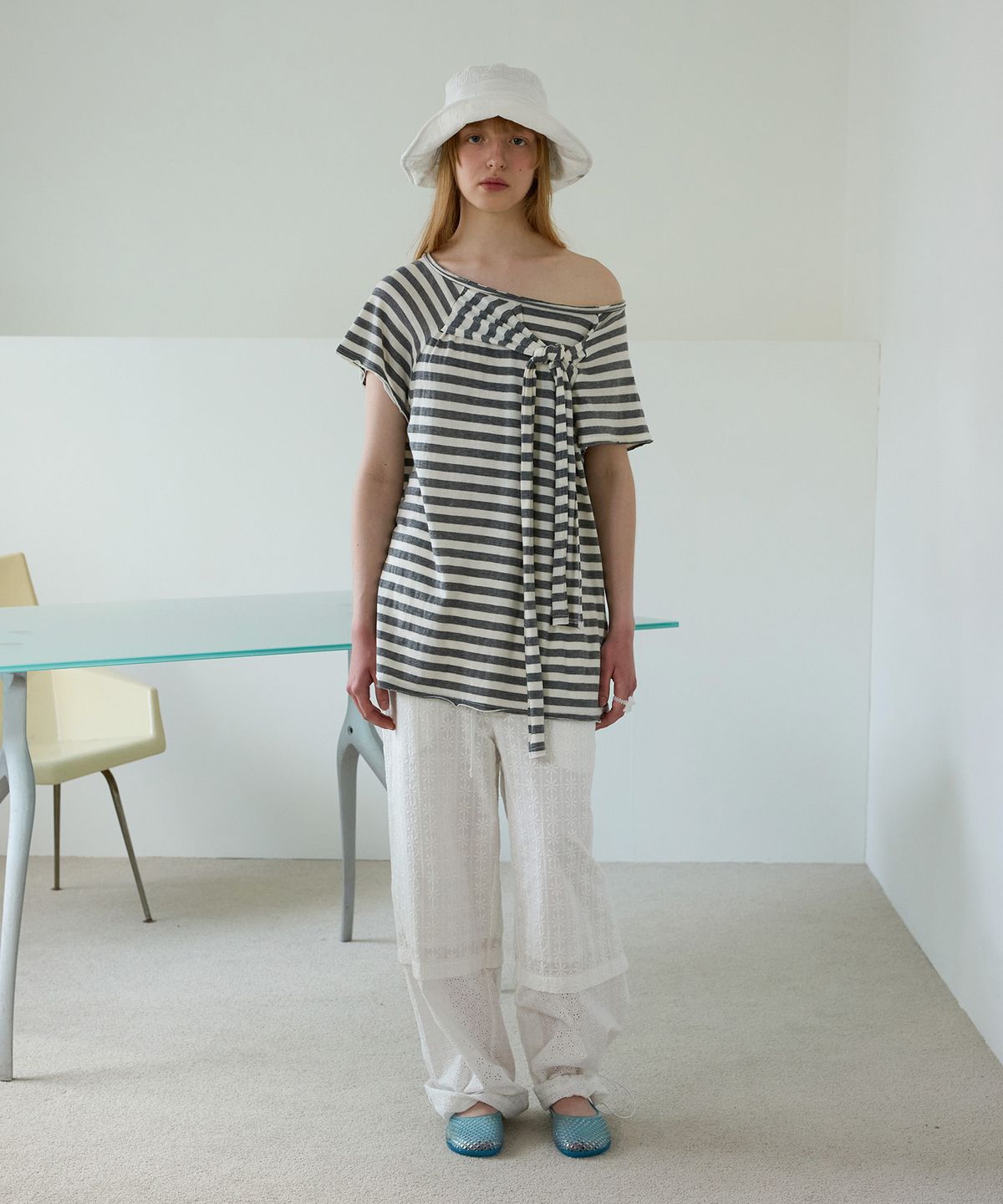펀프롬펀(FUNFROMFUN) Lazy Bow Top, Grey
