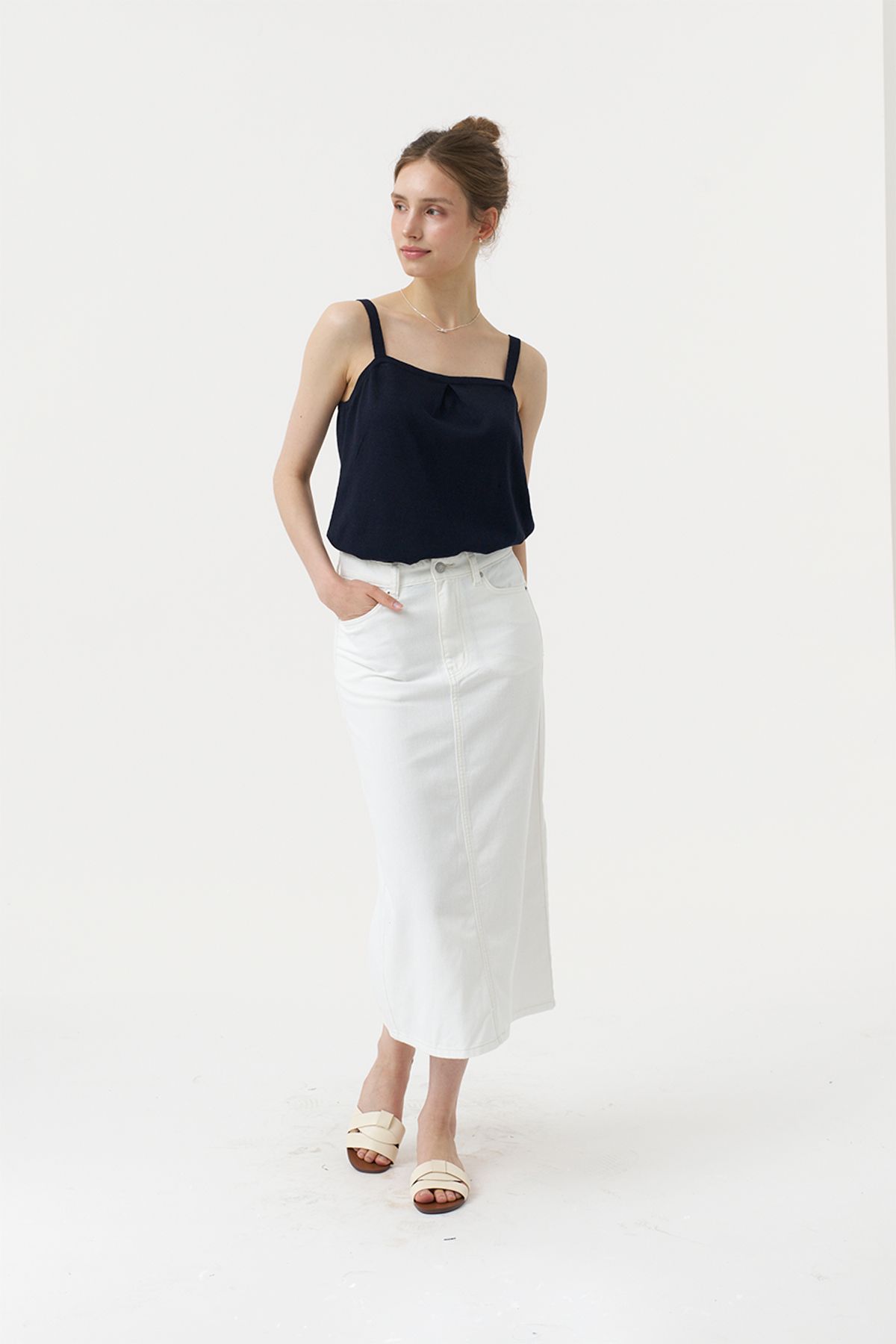 아코디코(ACODICO) Linen Shirring Top & Bolero Cardigan Set