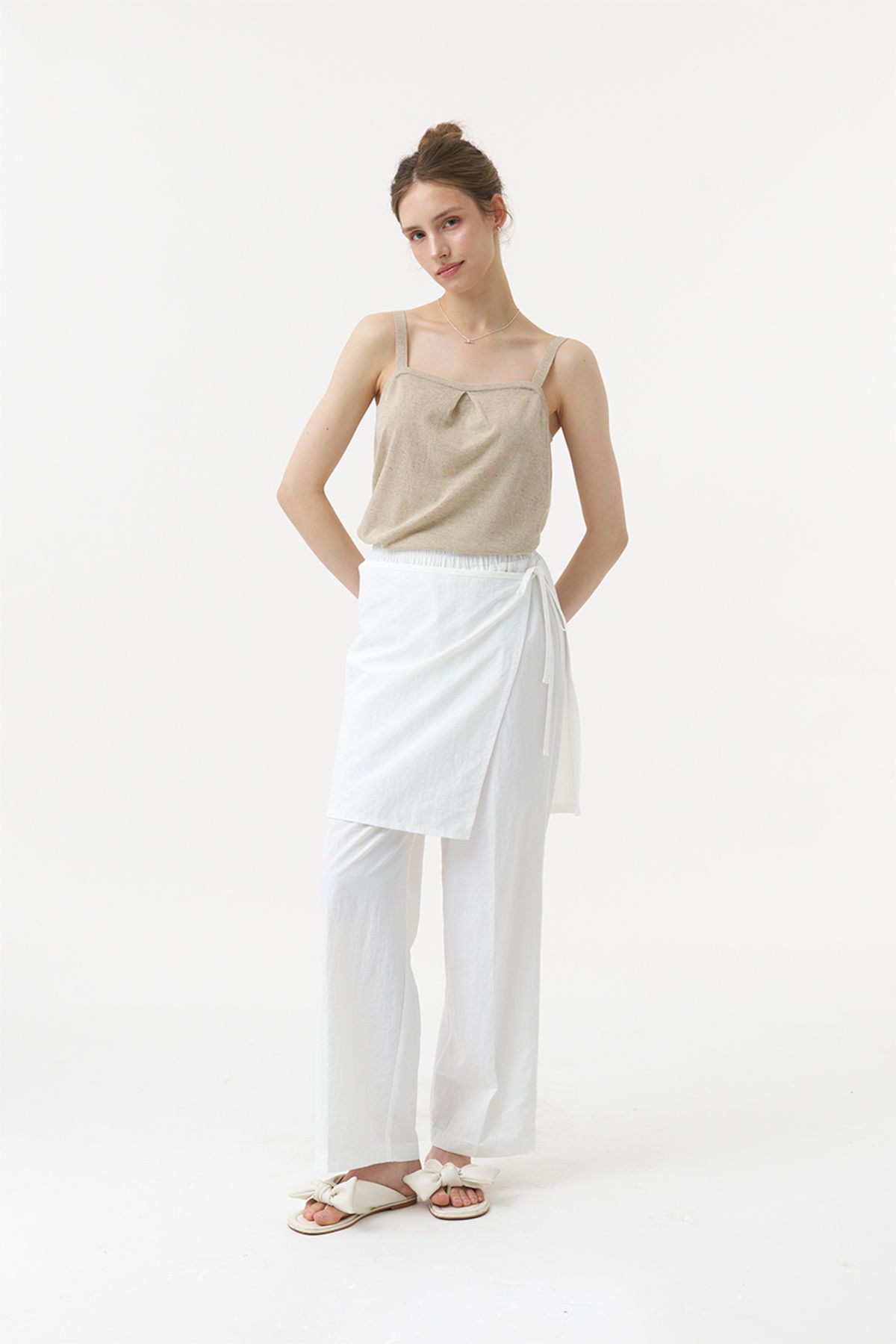 아코디코(ACODICO) Linen Shirring Top & Bolero Cardigan Set