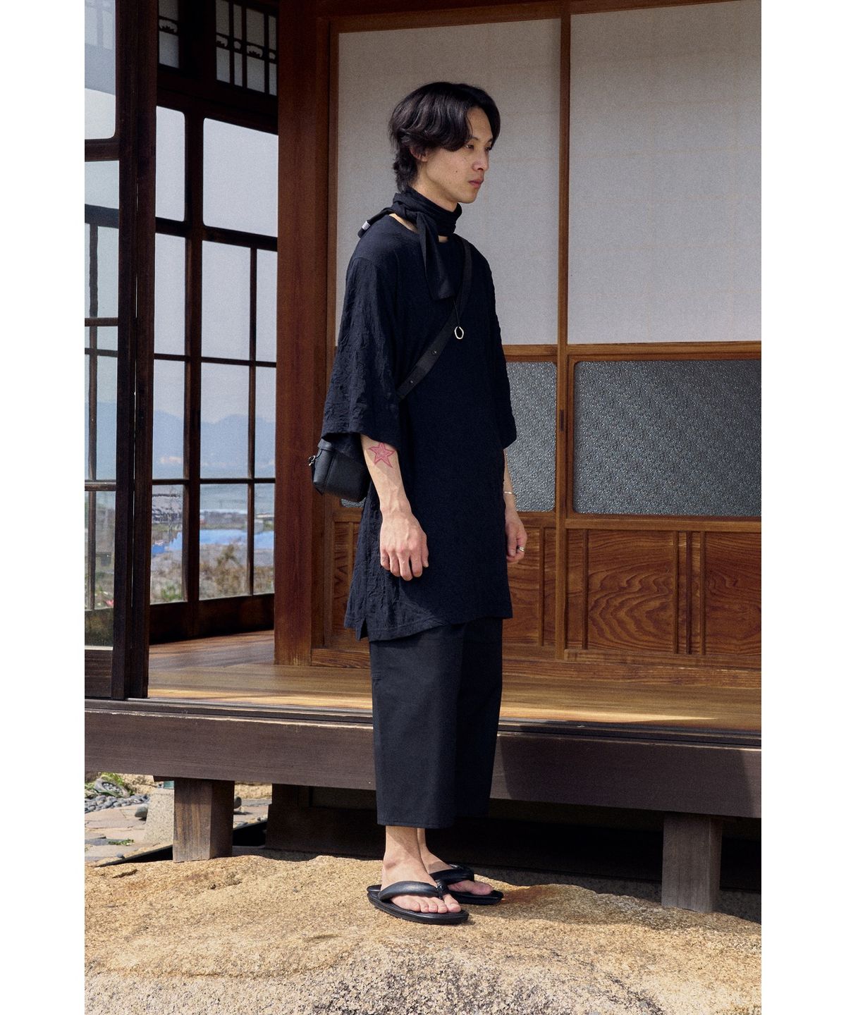 유스(YOUTH) Double Knee Half Pants - Black