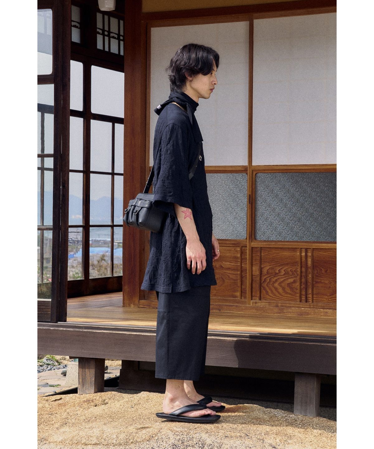 유스(YOUTH) Double Knee Half Pants - Black
