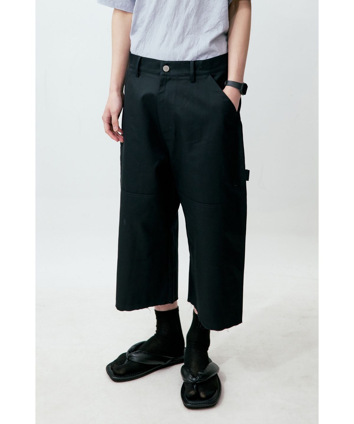 유스(YOUTH) Double Knee Half Pants - Black