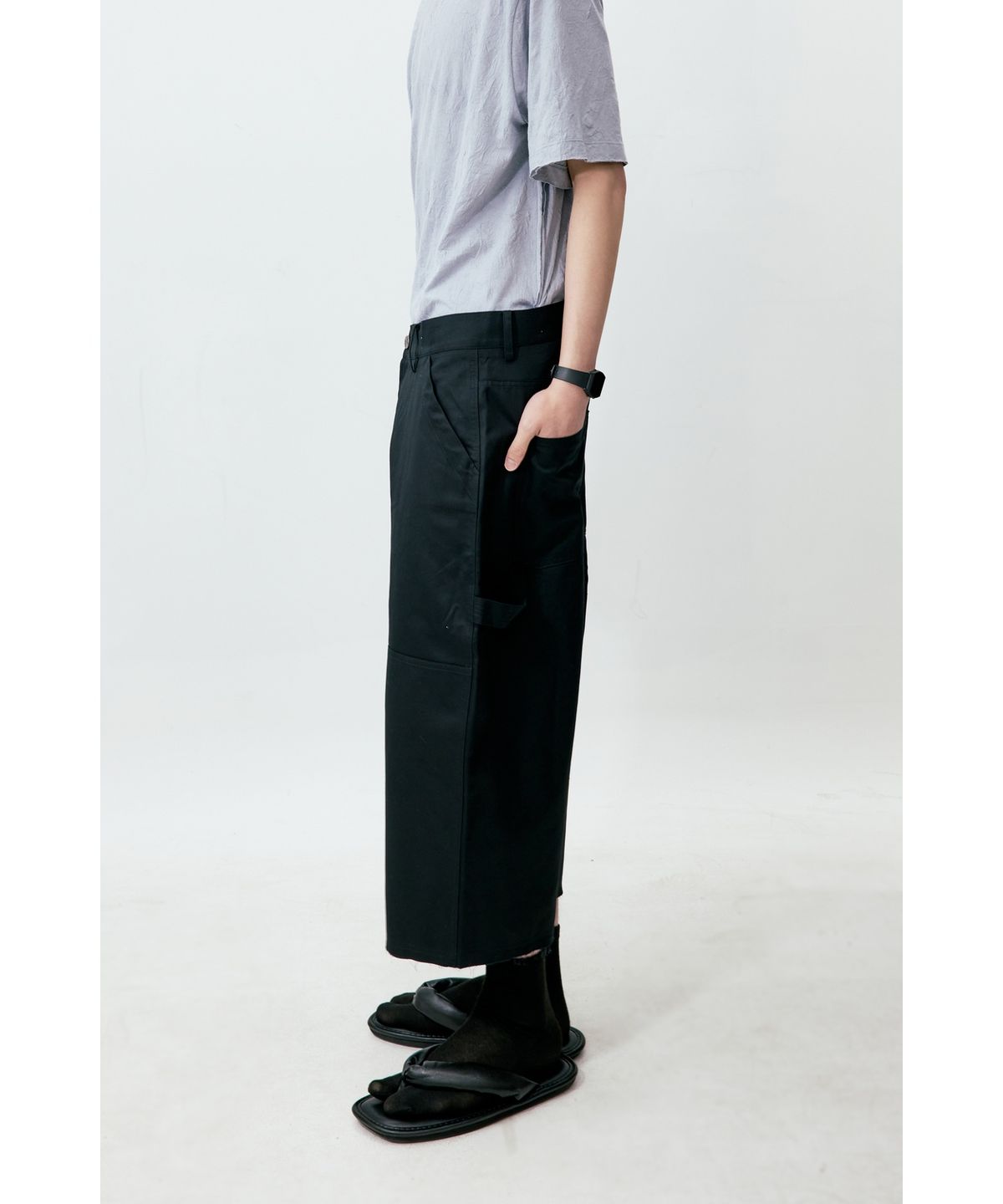 유스(YOUTH) Double Knee Half Pants - Black