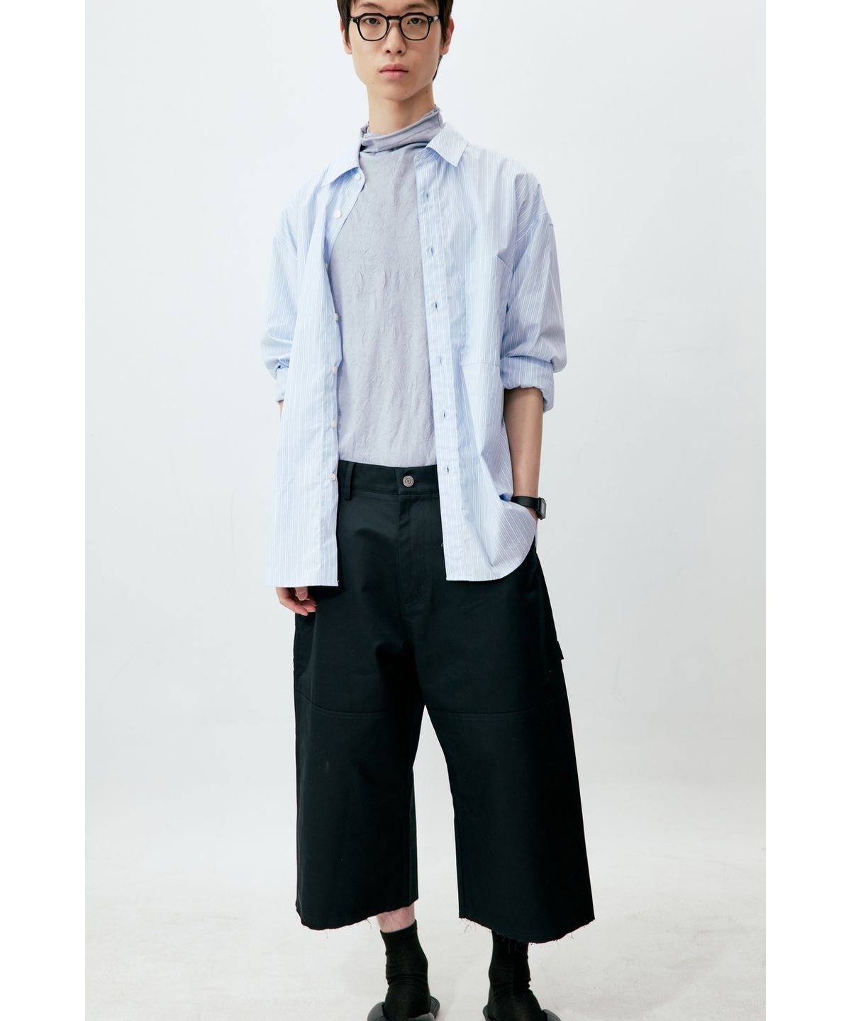 유스(YOUTH) Double Knee Half Pants - Black