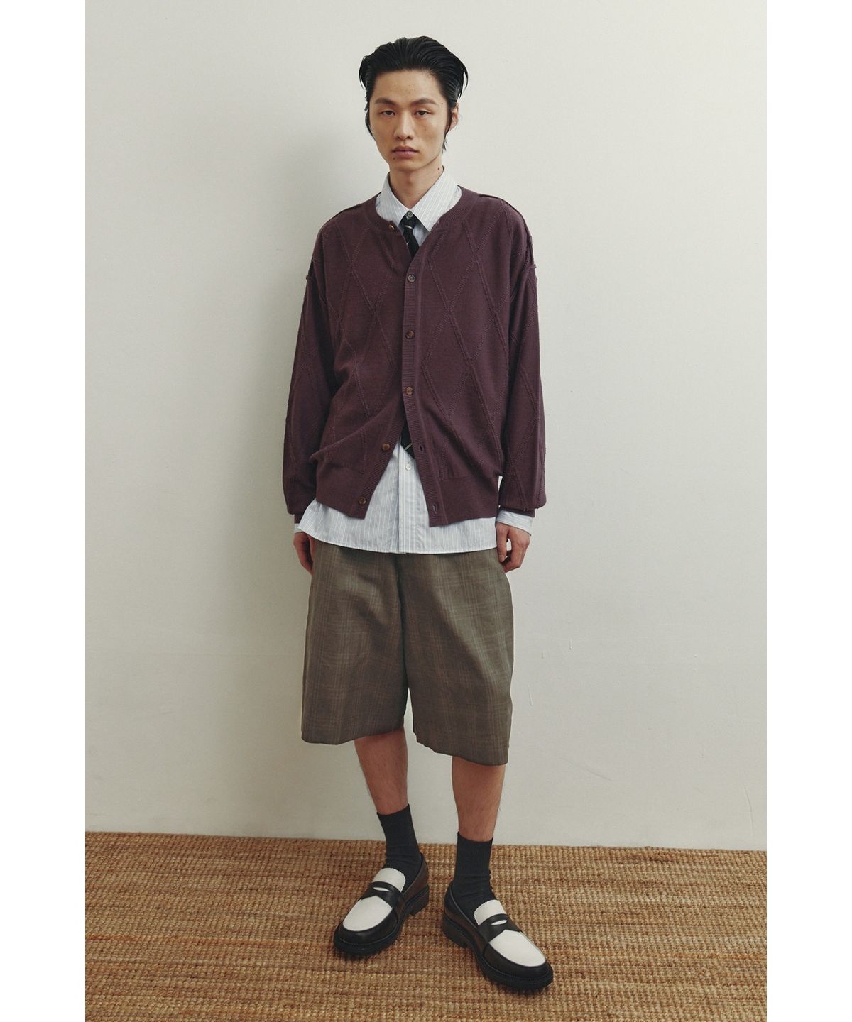 유스(YOUTH) Wide String Half Pants - Brown Check